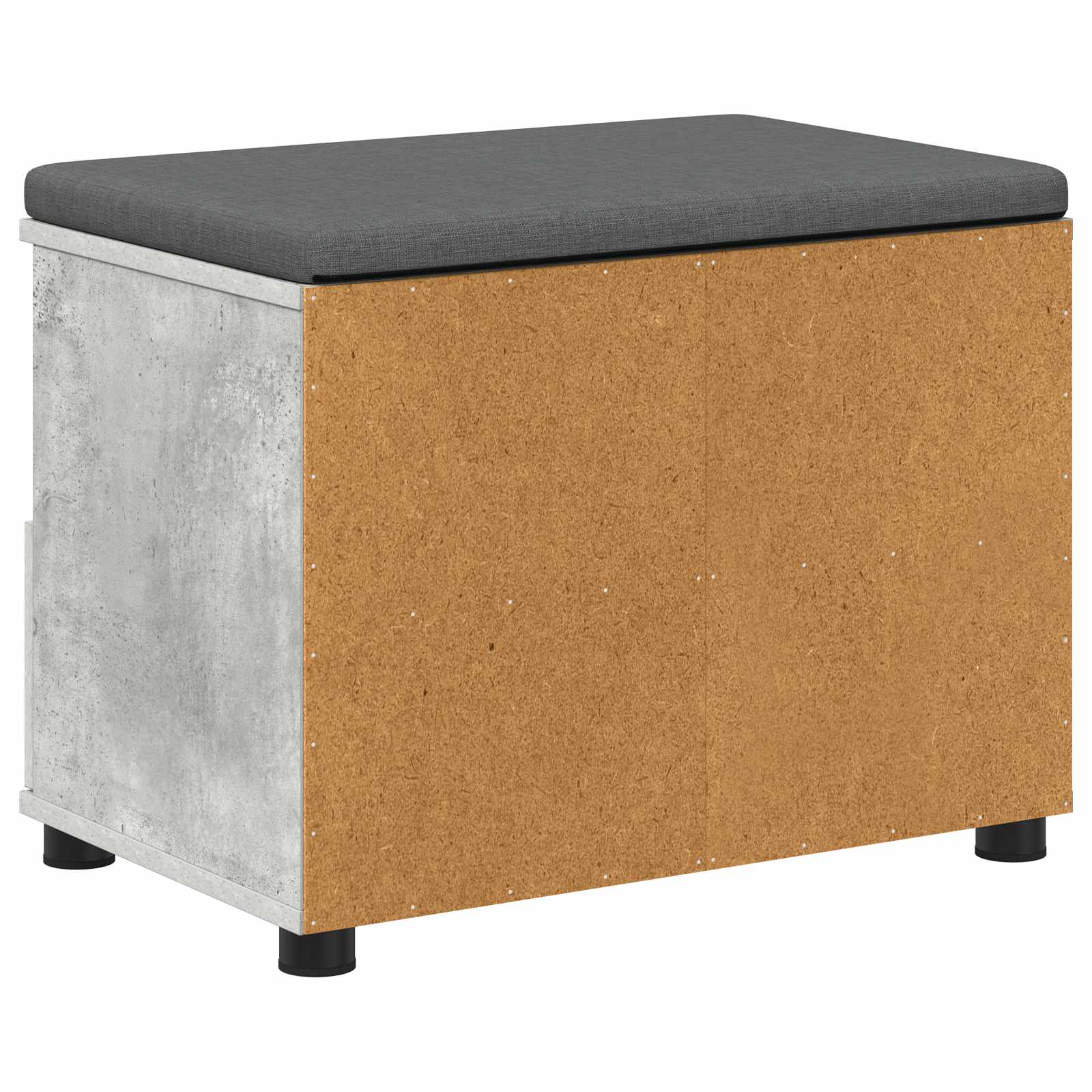 Banc d'entrée avec coussin Gris béton 60 x 38 x 46 cm - XIOS