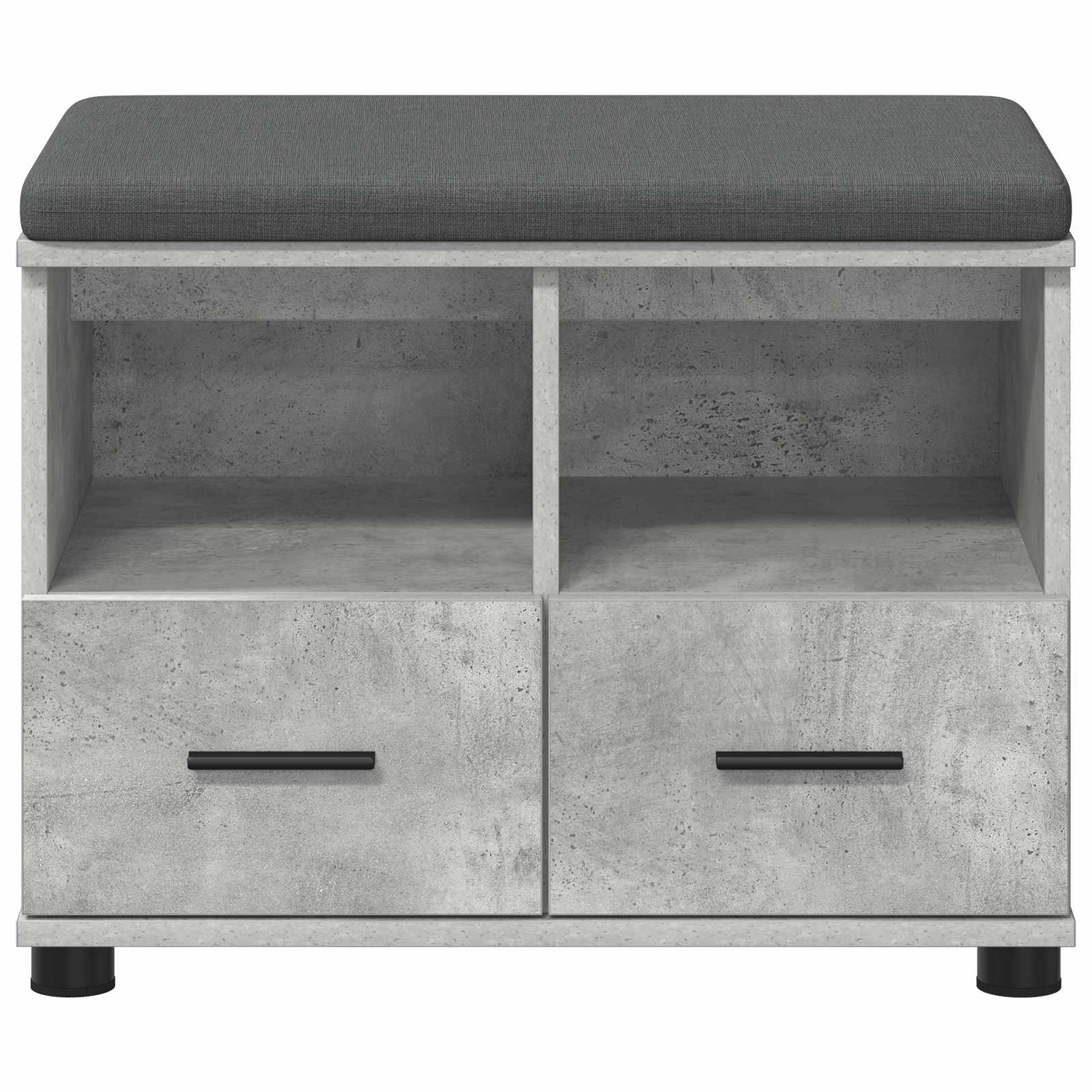 Banc d'entrée avec coussin Gris béton 60 x 38 x 46 cm - XIOS