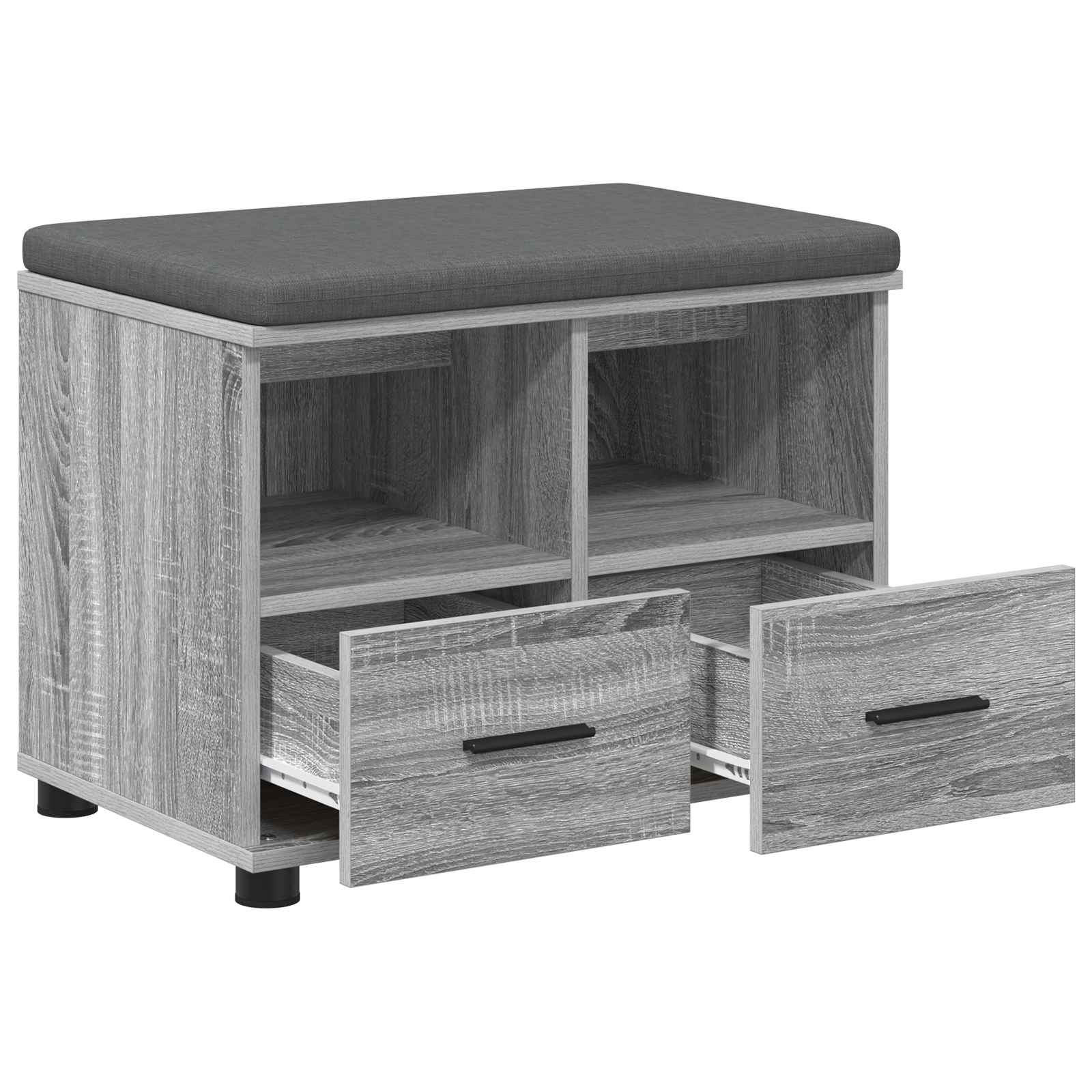 Banc d'entrée avec coussin Gris Sonoma 60 x 38 x 46 cm - XIOS