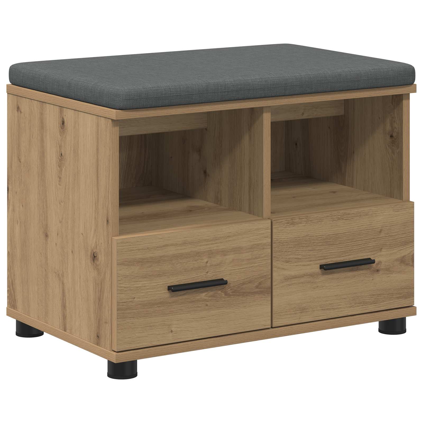 Banc d'entrée avec coussin Chêne artisanal 60 x 38 x 46 cm - XIOS