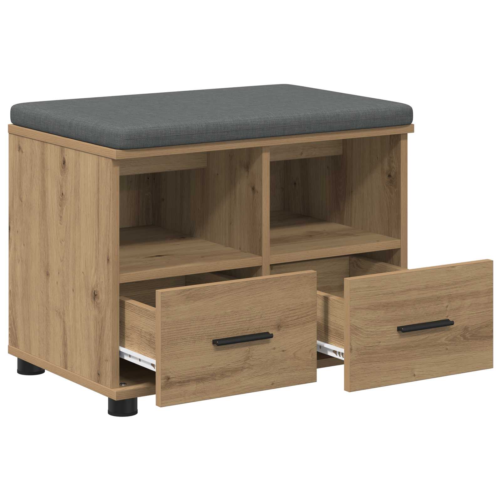 Banc d'entrée avec coussin Chêne artisanal 60 x 38 x 46 cm - XIOS