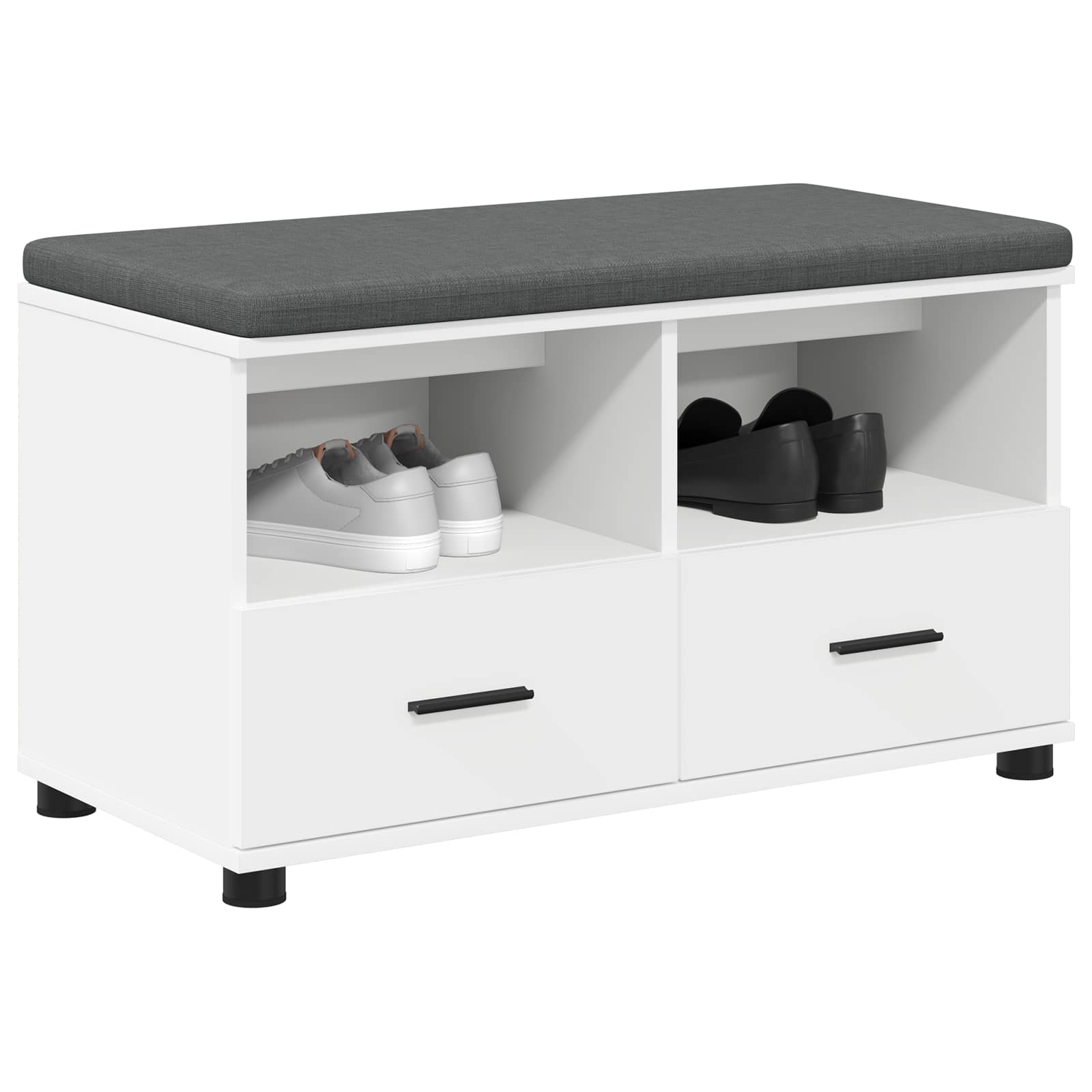 Banc d'entrée avec coussin avec tiroir Blanc 80 x 38 x 46 cm - XIOS