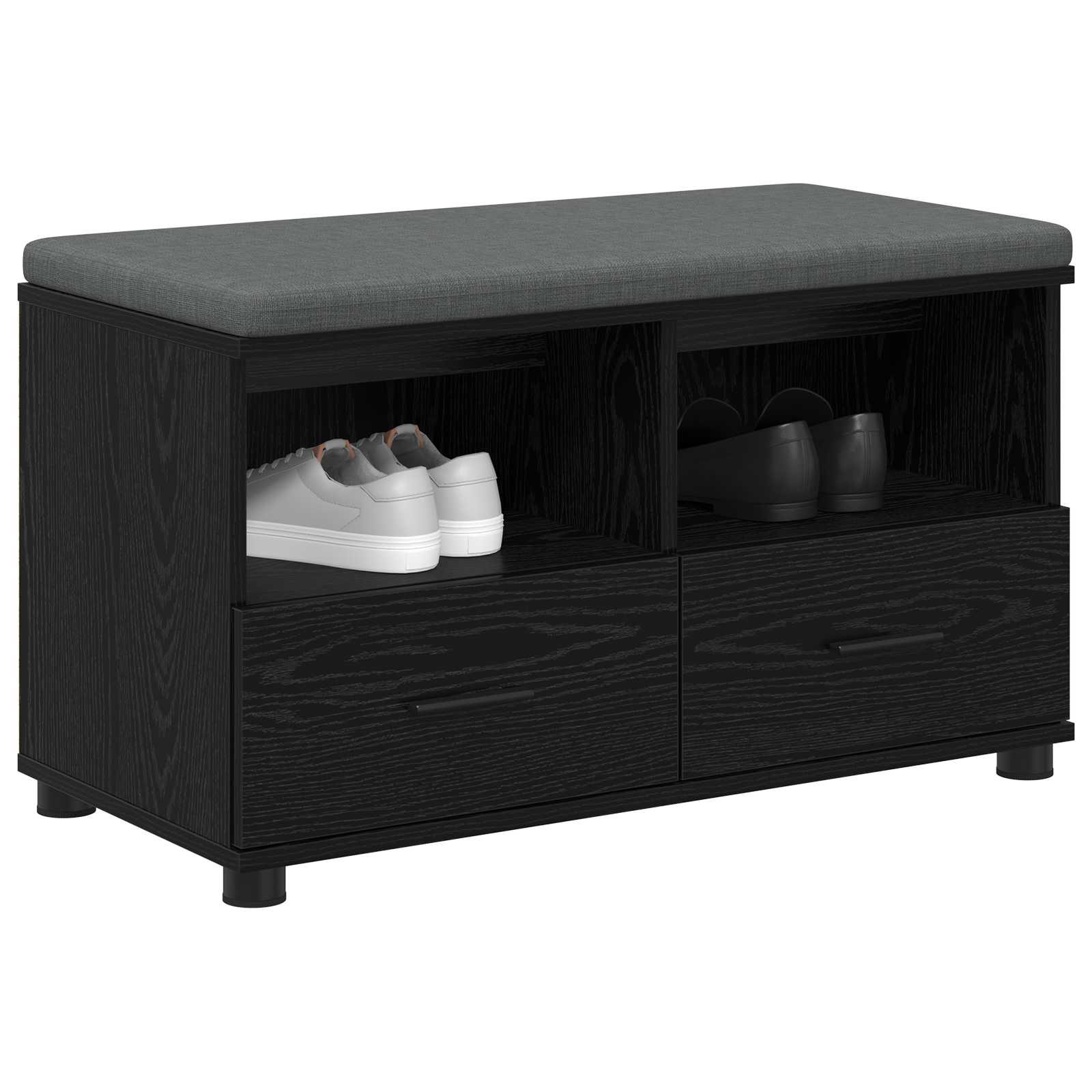 Banc d'entrée avec coussin Chêne noir 80 x 38 x 46 cm - XIOS