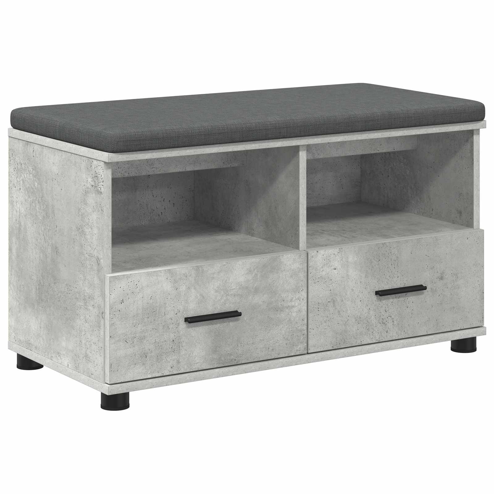 Banc d'entrée avec coussin Gris béton 80 x 38 x 46 cm - XIOS