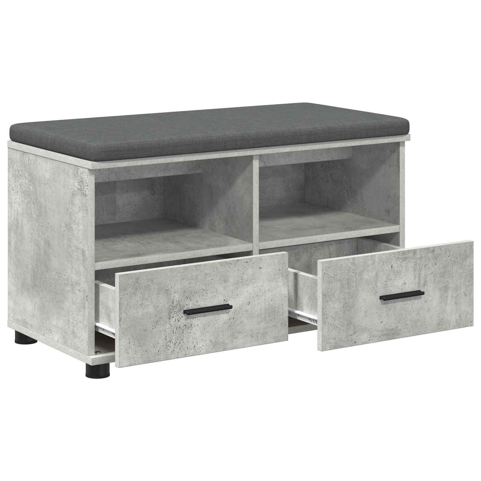 Banc d'entrée avec coussin Gris béton 80 x 38 x 46 cm - XIOS