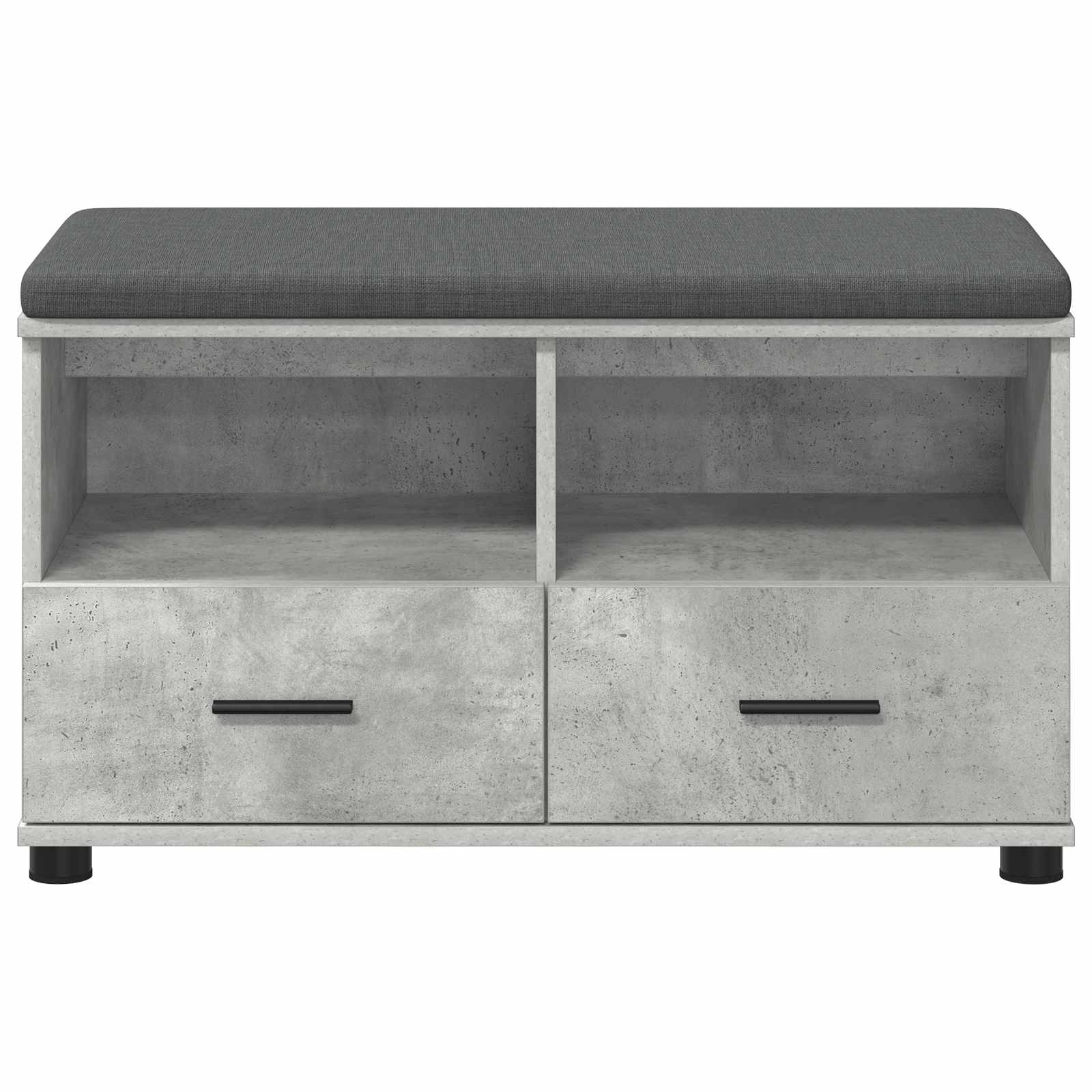 Banc d'entrée avec coussin Gris béton 80 x 38 x 46 cm - XIOS