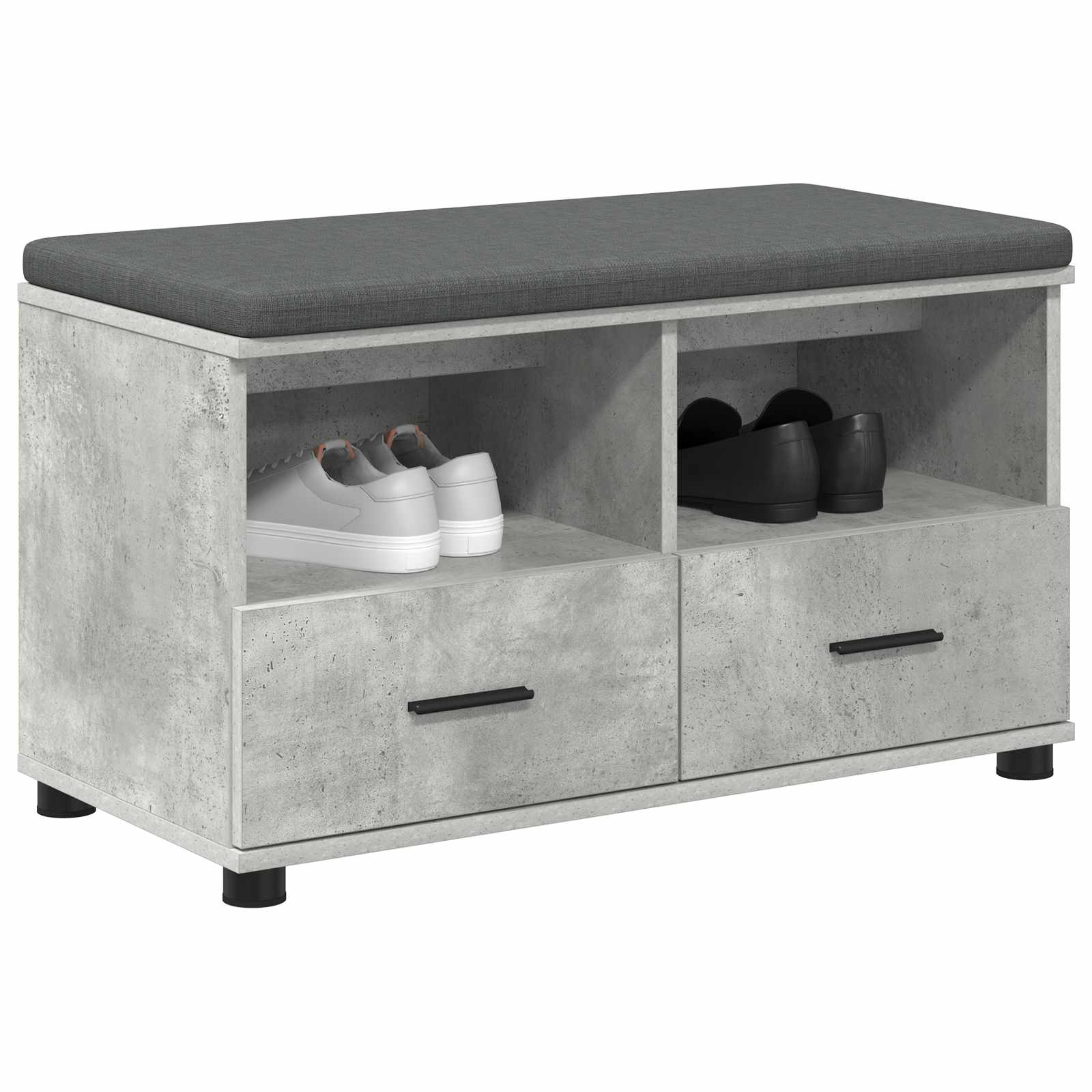 Banc d'entrée avec coussin Gris béton 80 x 38 x 46 cm - XIOS