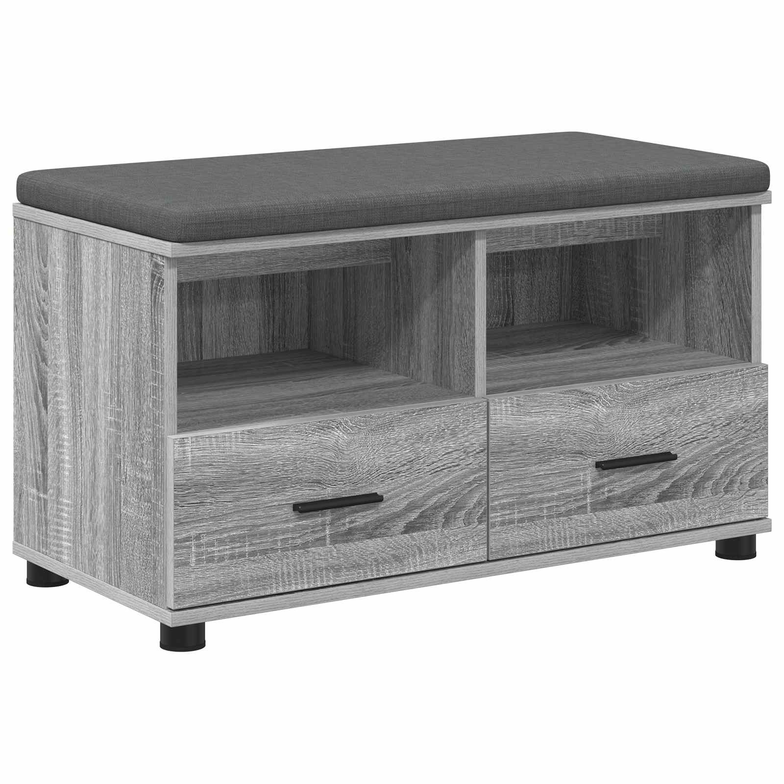 Banc d'entrée avec coussin Gris Sonoma 80 x 38 x 46 cm - XIOS