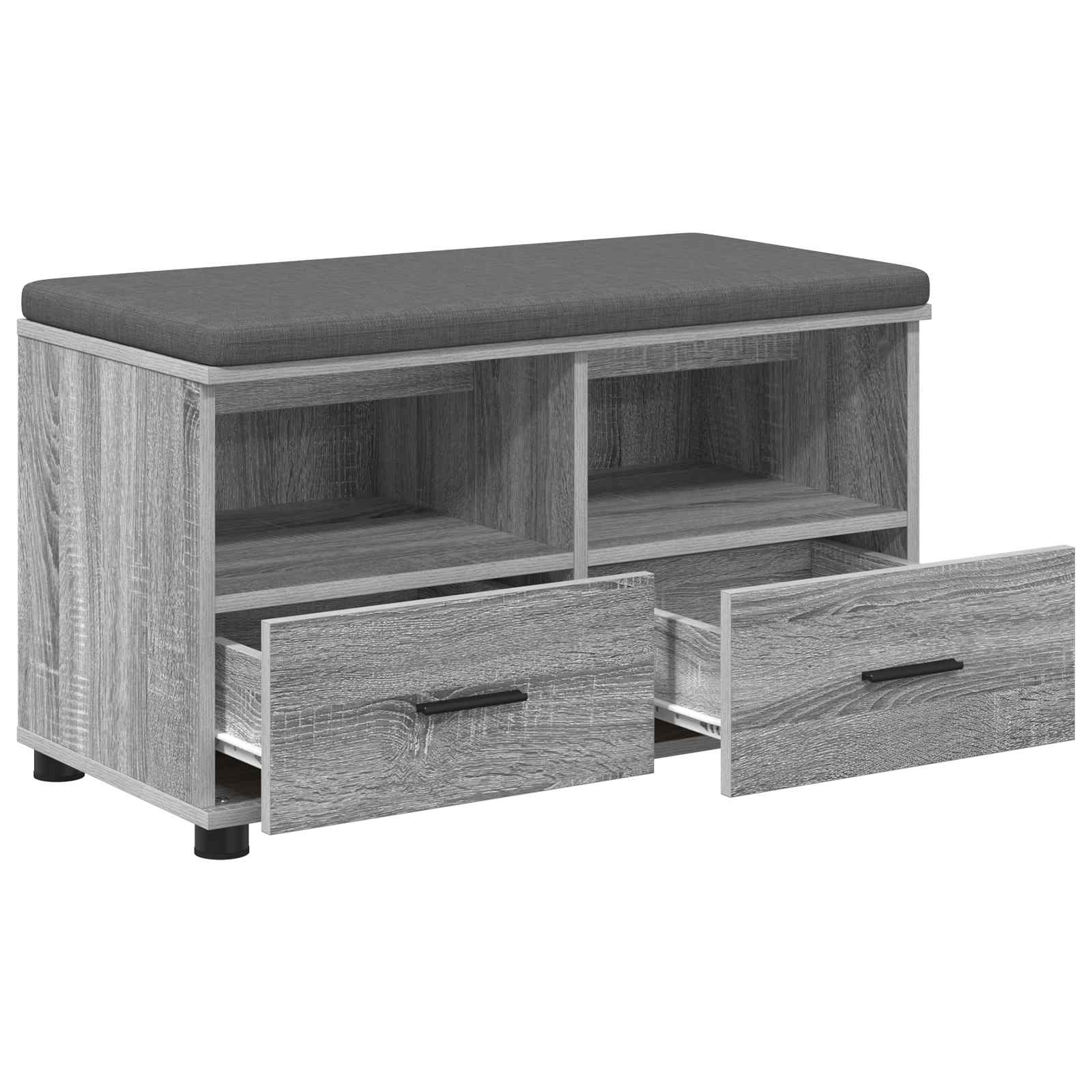 Banc d'entrée avec coussin Gris Sonoma 80 x 38 x 46 cm - XIOS