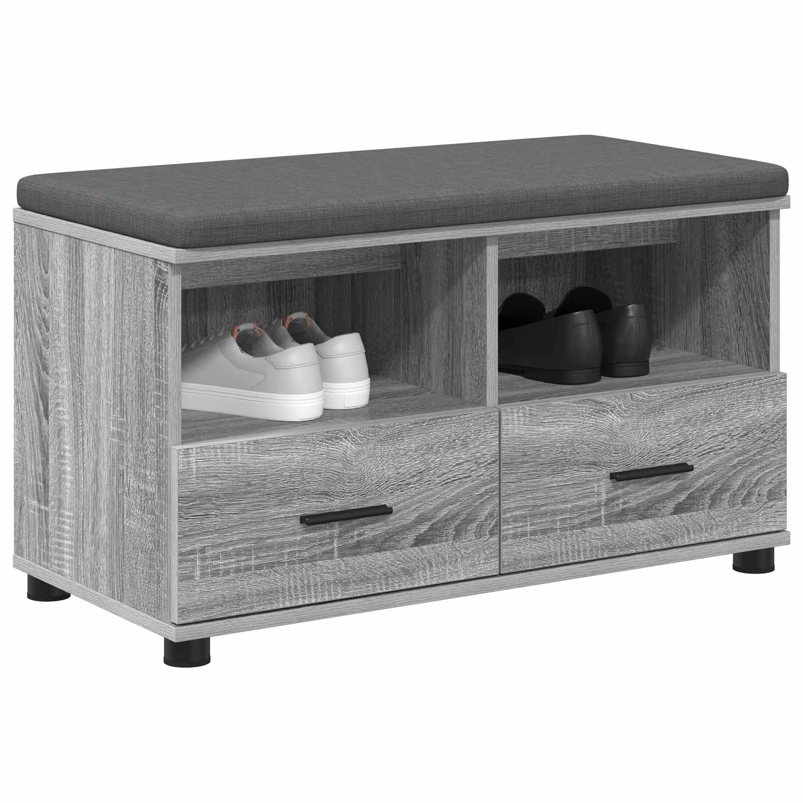 Banc d'entrée avec coussin Gris Sonoma 80 x 38 x 46 cm - XIOS
