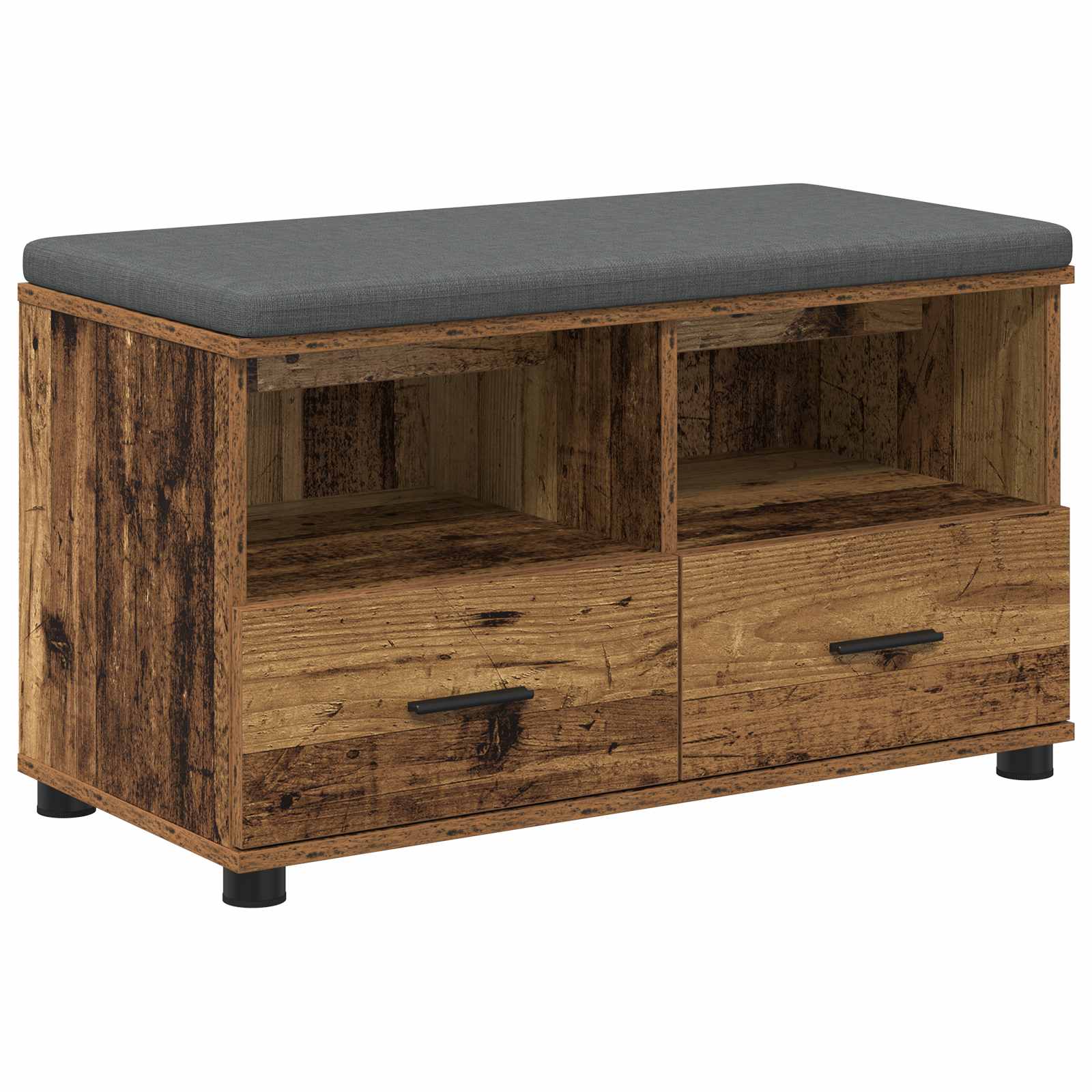 Banc d'entrée avec coussin Bois ancien 80 x 38 x 46 cm - XIOS
