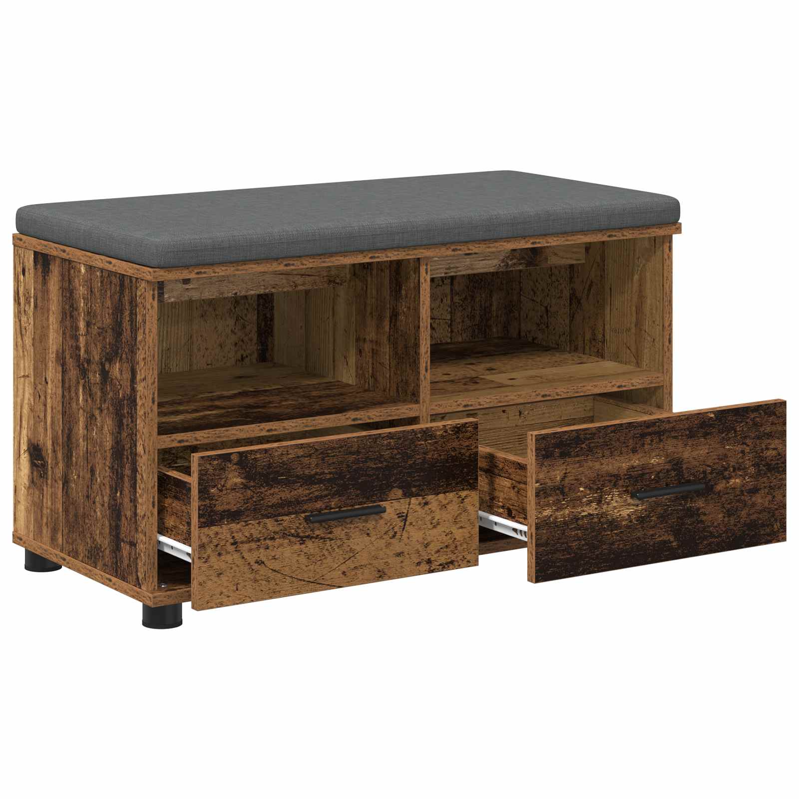 Banc d'entrée avec coussin Bois ancien 80 x 38 x 46 cm - XIOS