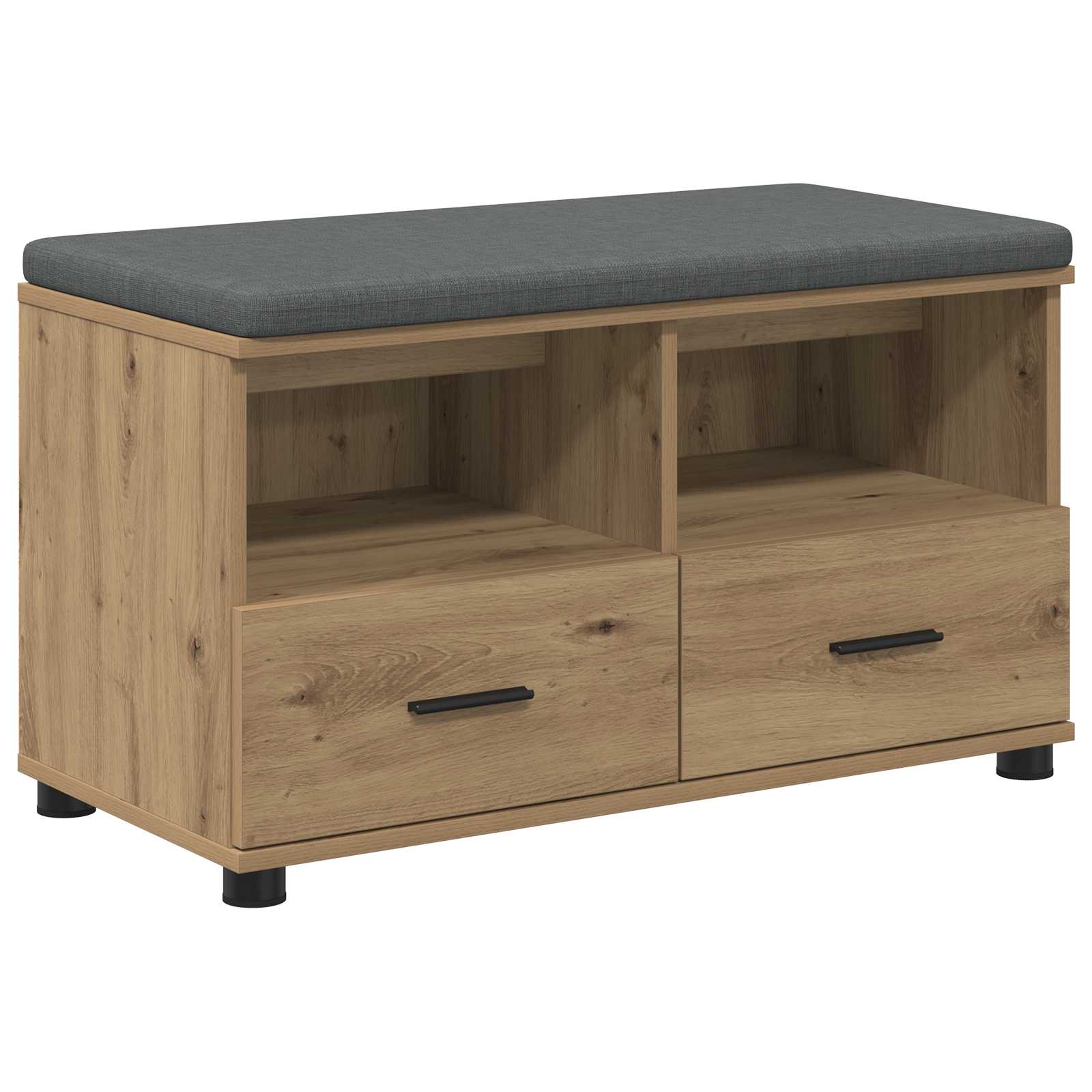 Banc d'entrée avec coussin Chêne artisanal 80 x 38 x 46 cm - XIOS