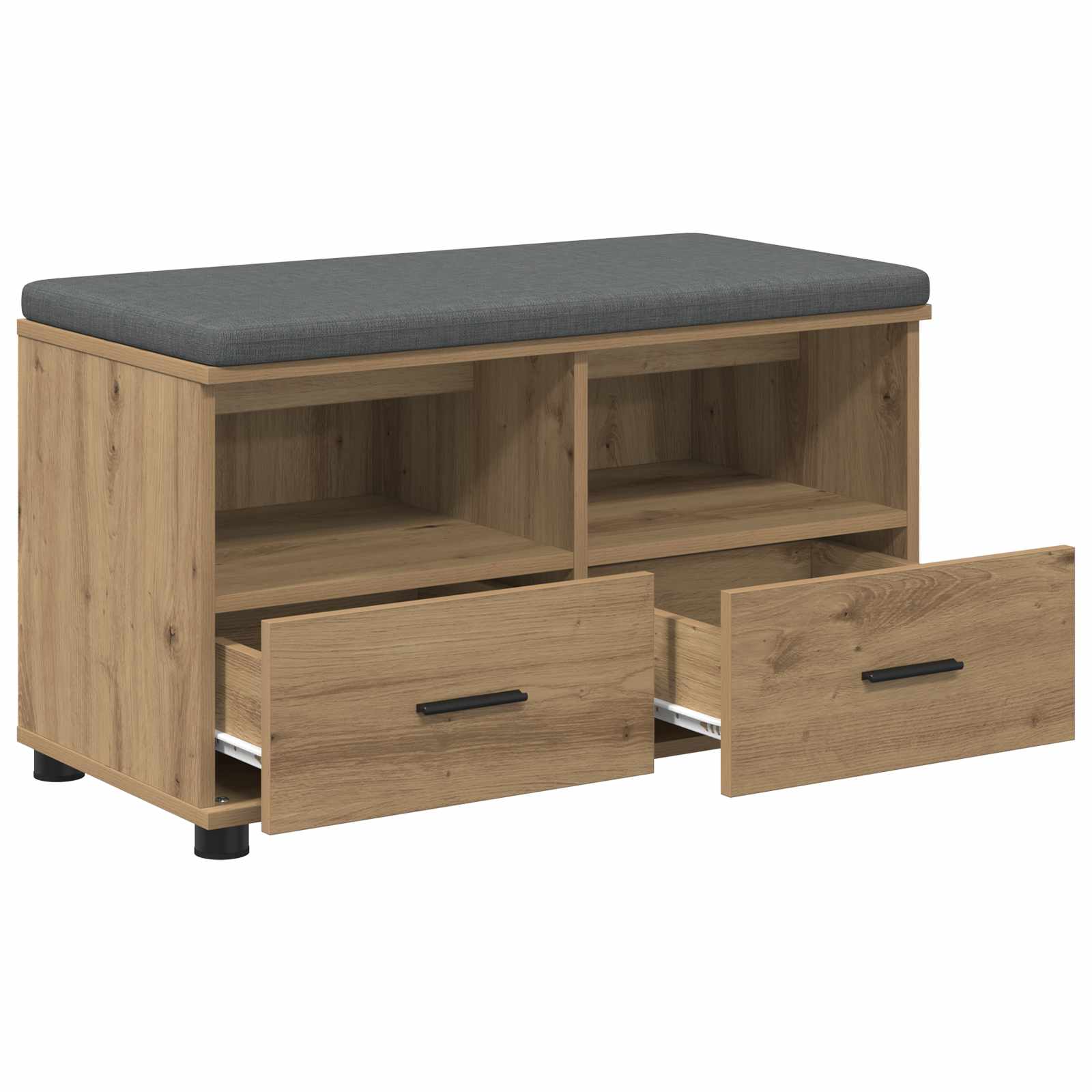 Banc d'entrée avec coussin Chêne artisanal 80 x 38 x 46 cm - XIOS