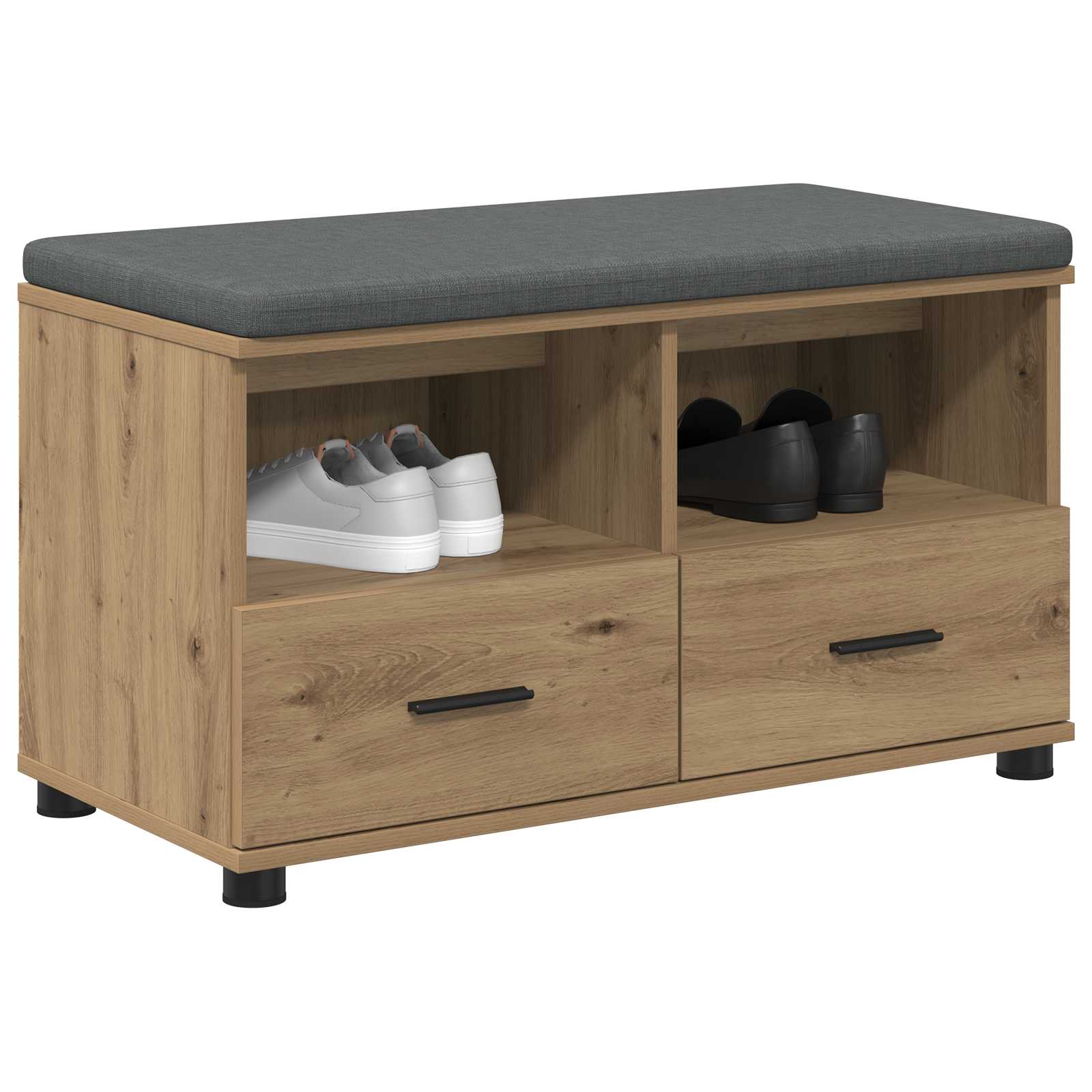Banc d'entrée avec coussin Chêne artisanal 80 x 38 x 46 cm - XIOS