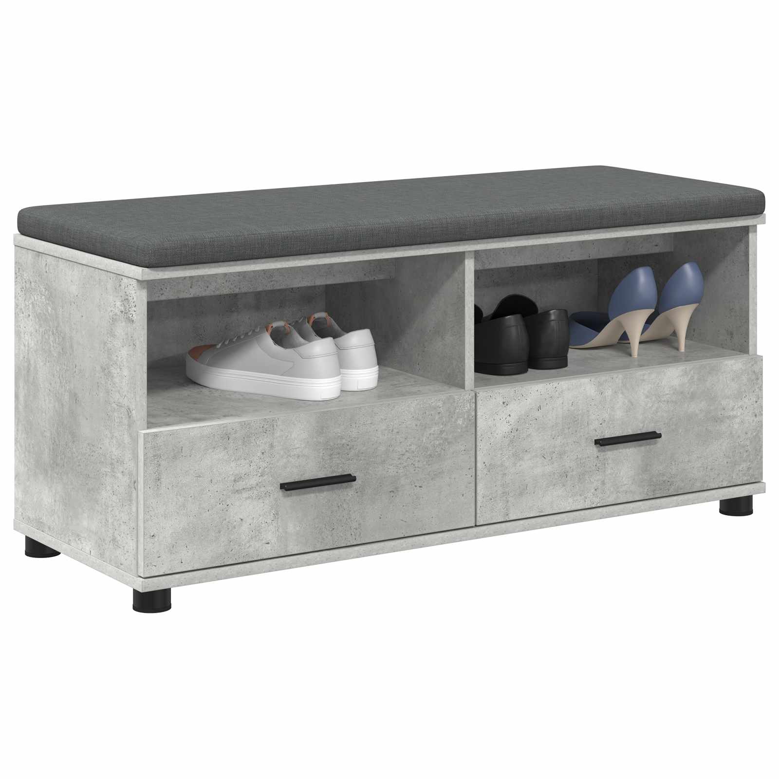 Banc d'entrée avec coussin Gris béton 100 x 38 x 46 cm - XIOS