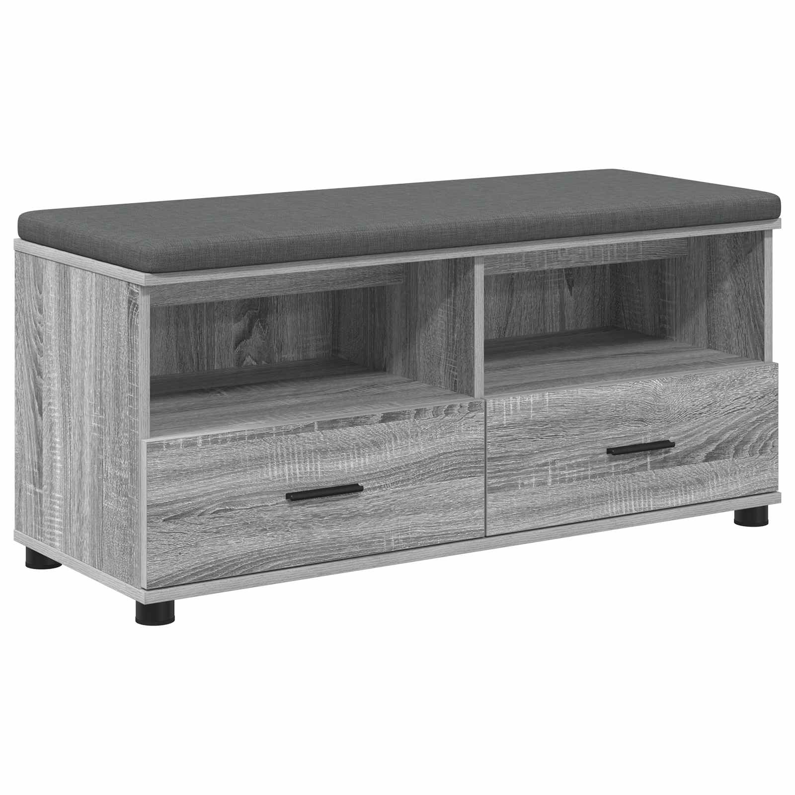 Banc d'entrée avec coussin Gris Sonoma 100 x 38 x 46 cm - XIOS