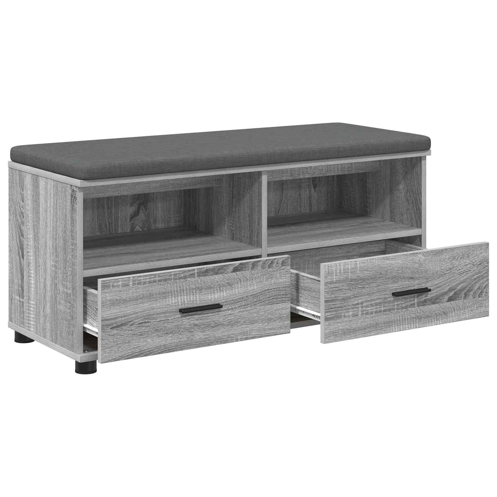 Banc d'entrée avec coussin Gris Sonoma 100 x 38 x 46 cm - XIOS