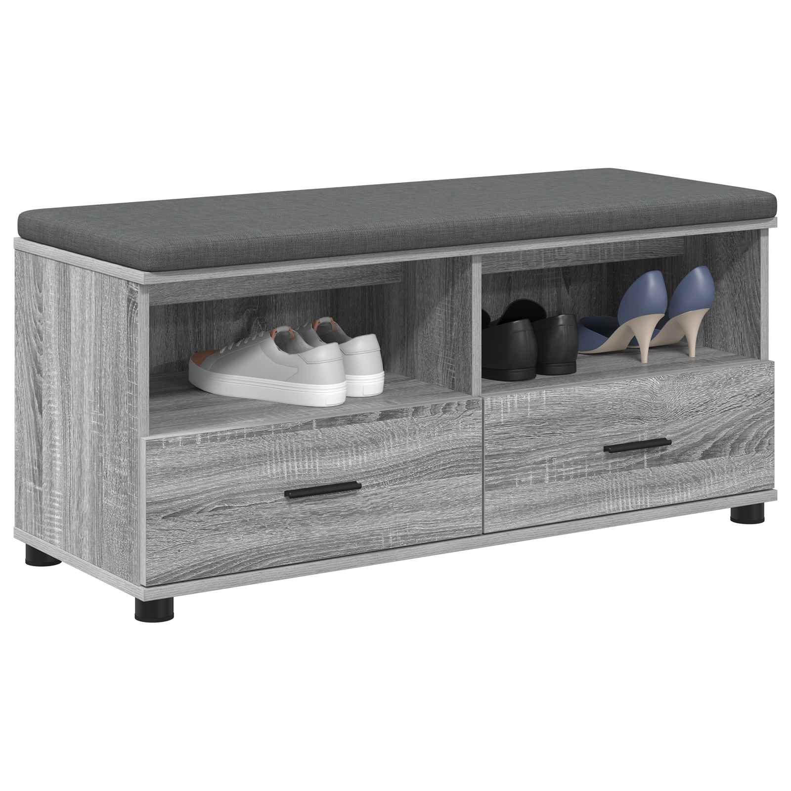 Banc d'entrée avec coussin Gris Sonoma 100 x 38 x 46 cm - XIOS
