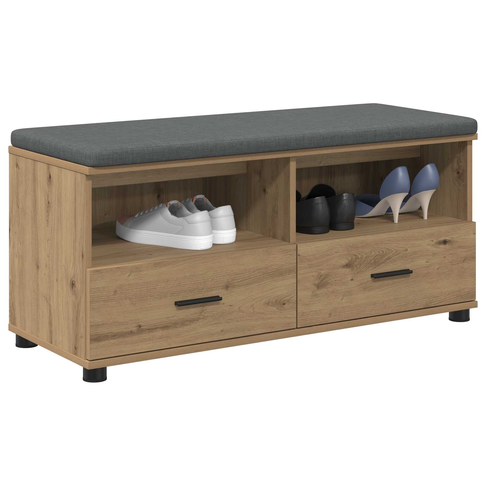 Banc d'entrée avec coussin Chêne artisanal 100 x 38 x 46 cm - XIOS