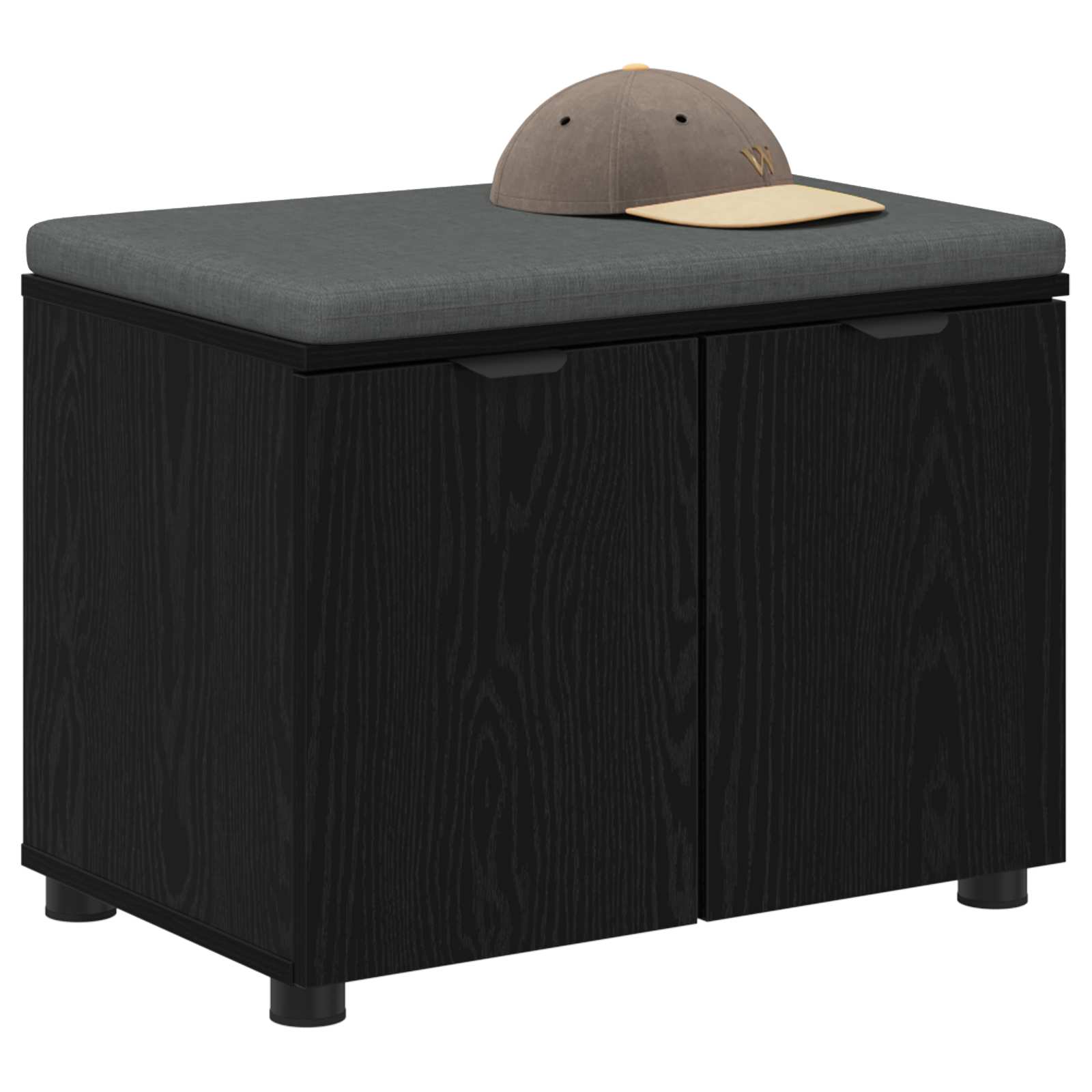 Banc d'entrée avec coussin Chêne Noir 60 x 38 x 46 cm - XIOS