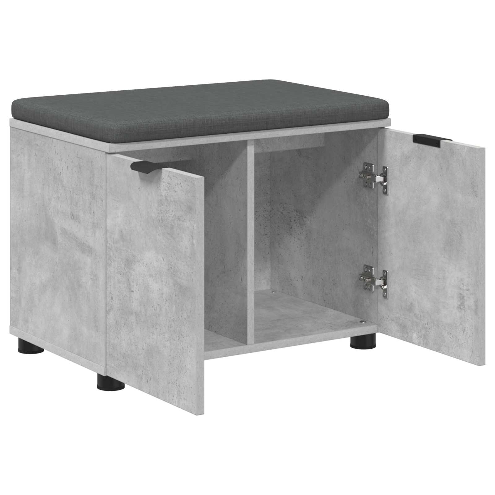 Banc d'entrée avec coussin Gris Béton 60 x 38 x 46 cm - XIOS