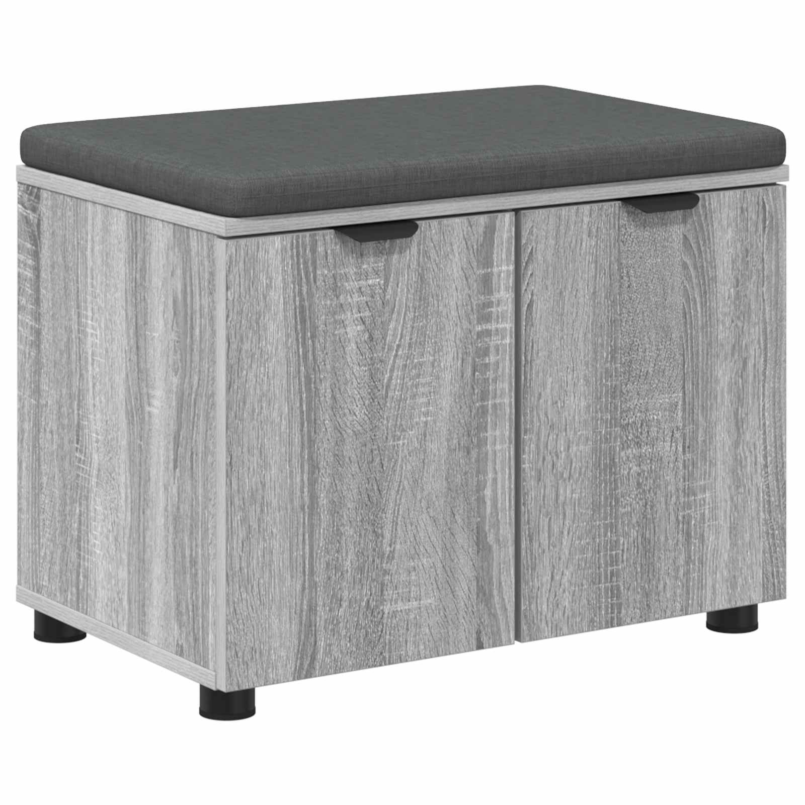 Banc d'entrée avec coussin Gris Sonoma 60 x 38 x 46 cm - XIOS