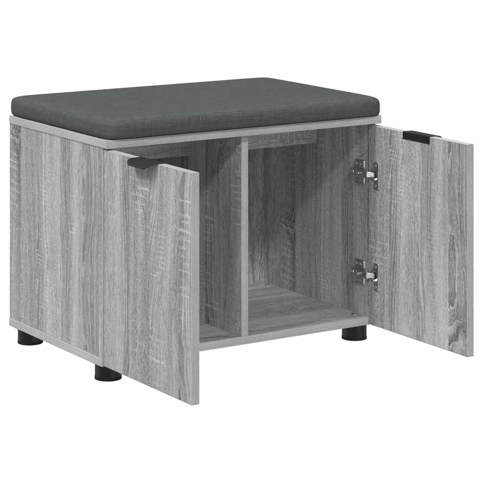 Banc d'entrée avec coussin Gris Sonoma 60 x 38 x 46 cm - XIOS