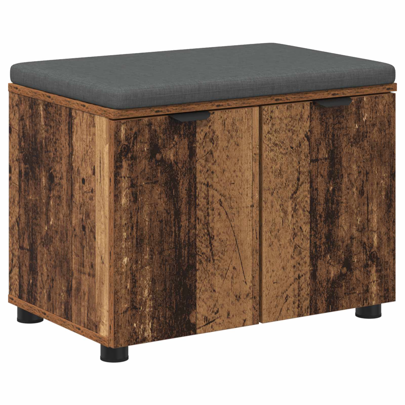 Banc d'entrée avec coussin Bois ancien 60 x 38 x 46 cm - XIOS