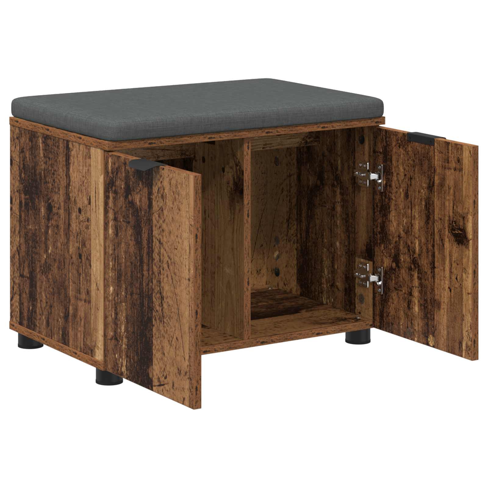 Banc d'entrée avec coussin Bois ancien 60 x 38 x 46 cm - XIOS