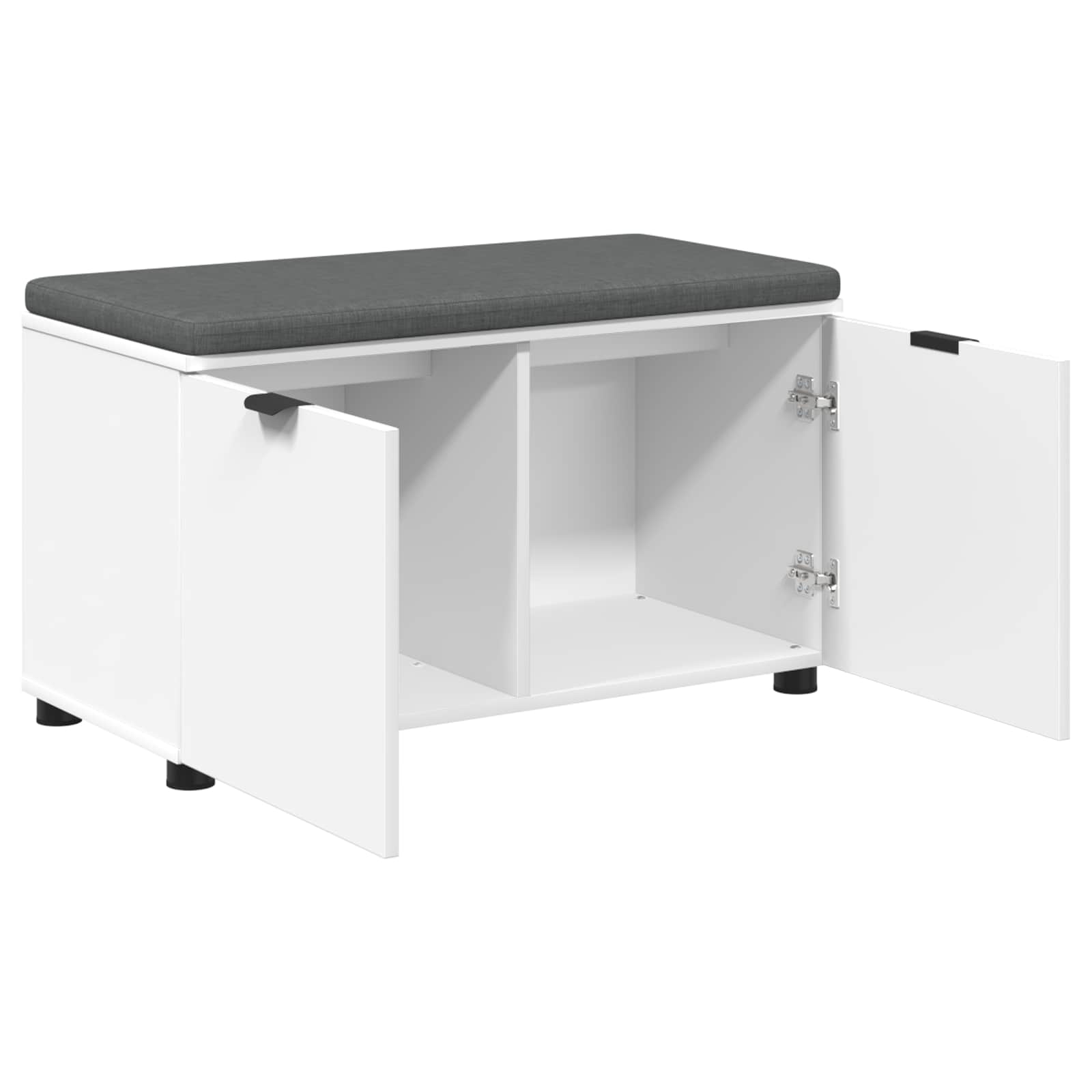 Banc d'entrée Blanc 80 x 38 x 46 cm Bois Ingénierie et Tissu - XIOS