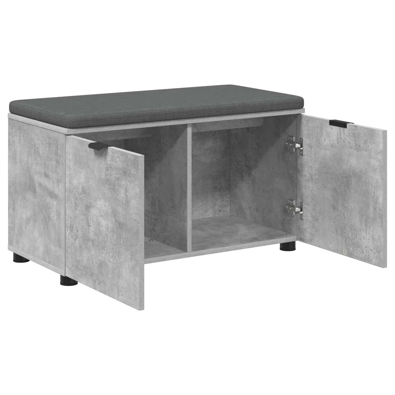 Banc d'entrée avec coussin Gris Béton 80 x 38 x 46 cm - XIOS