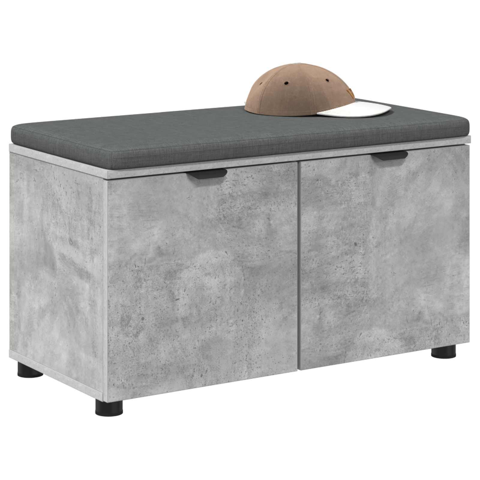 Banc d'entrée avec coussin Gris Béton 80 x 38 x 46 cm - XIOS