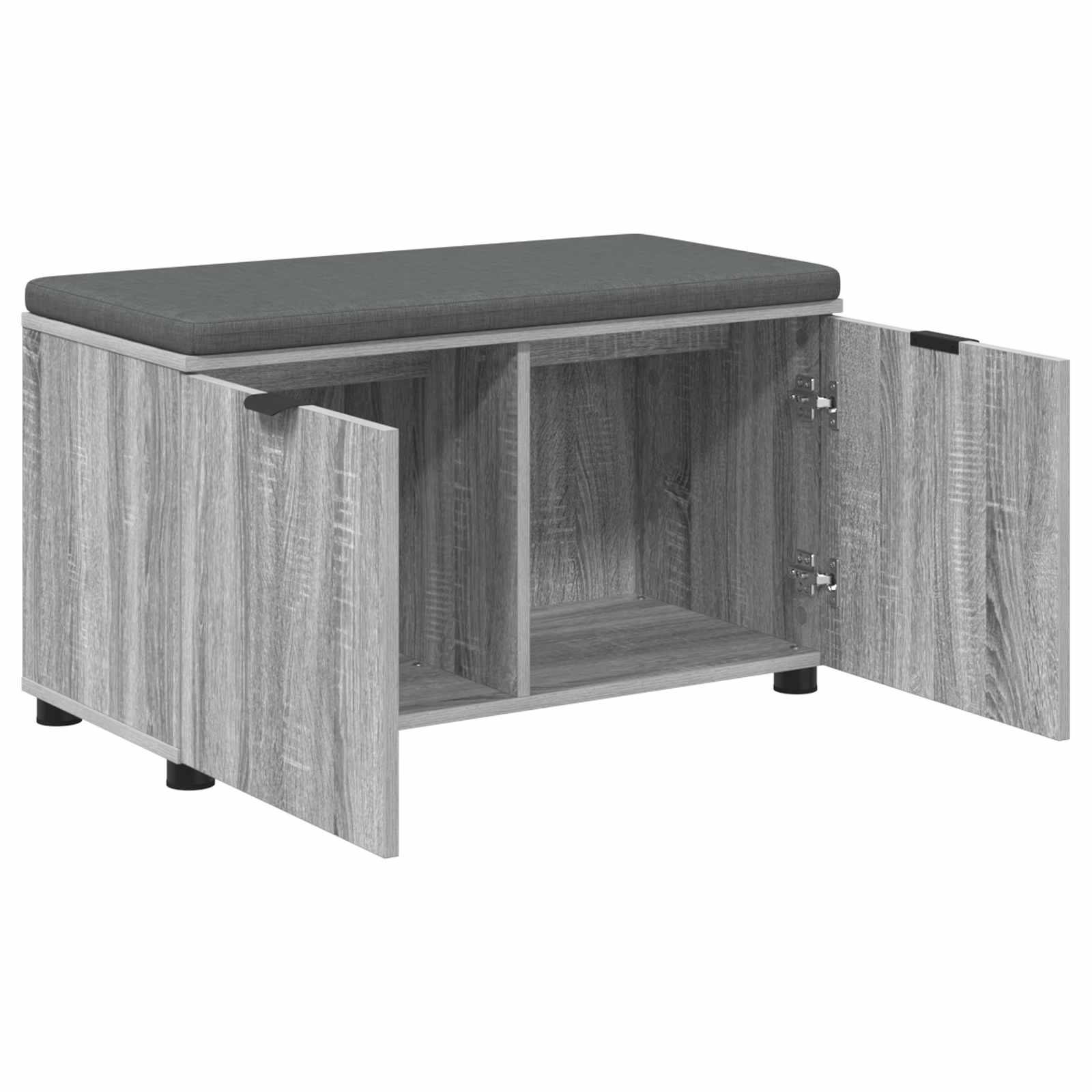 Banc d'entrée avec coussin Gris Sonoma 80 x 38 x 46 cm - XIOS