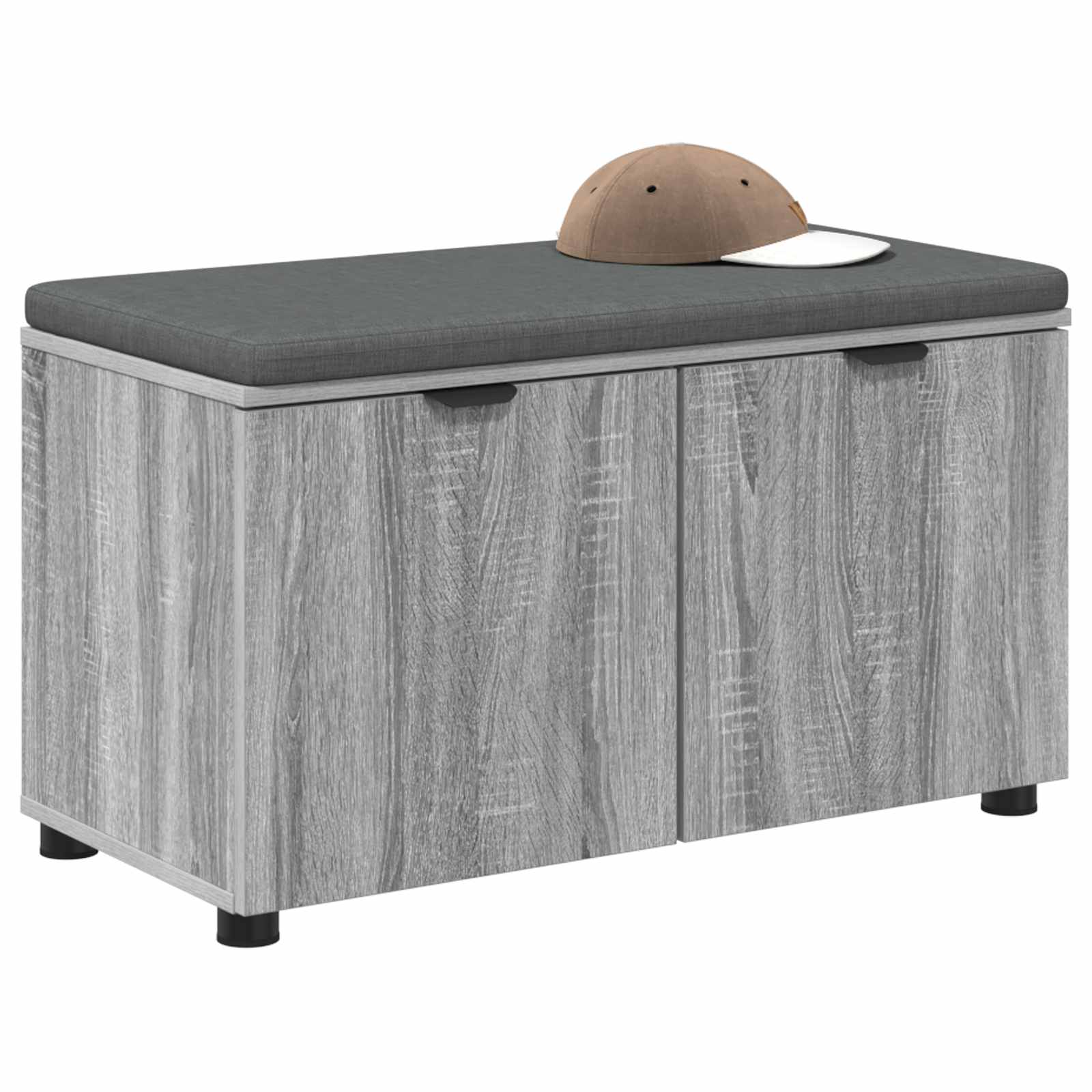 Banc d'entrée avec coussin Gris Sonoma 80 x 38 x 46 cm - XIOS