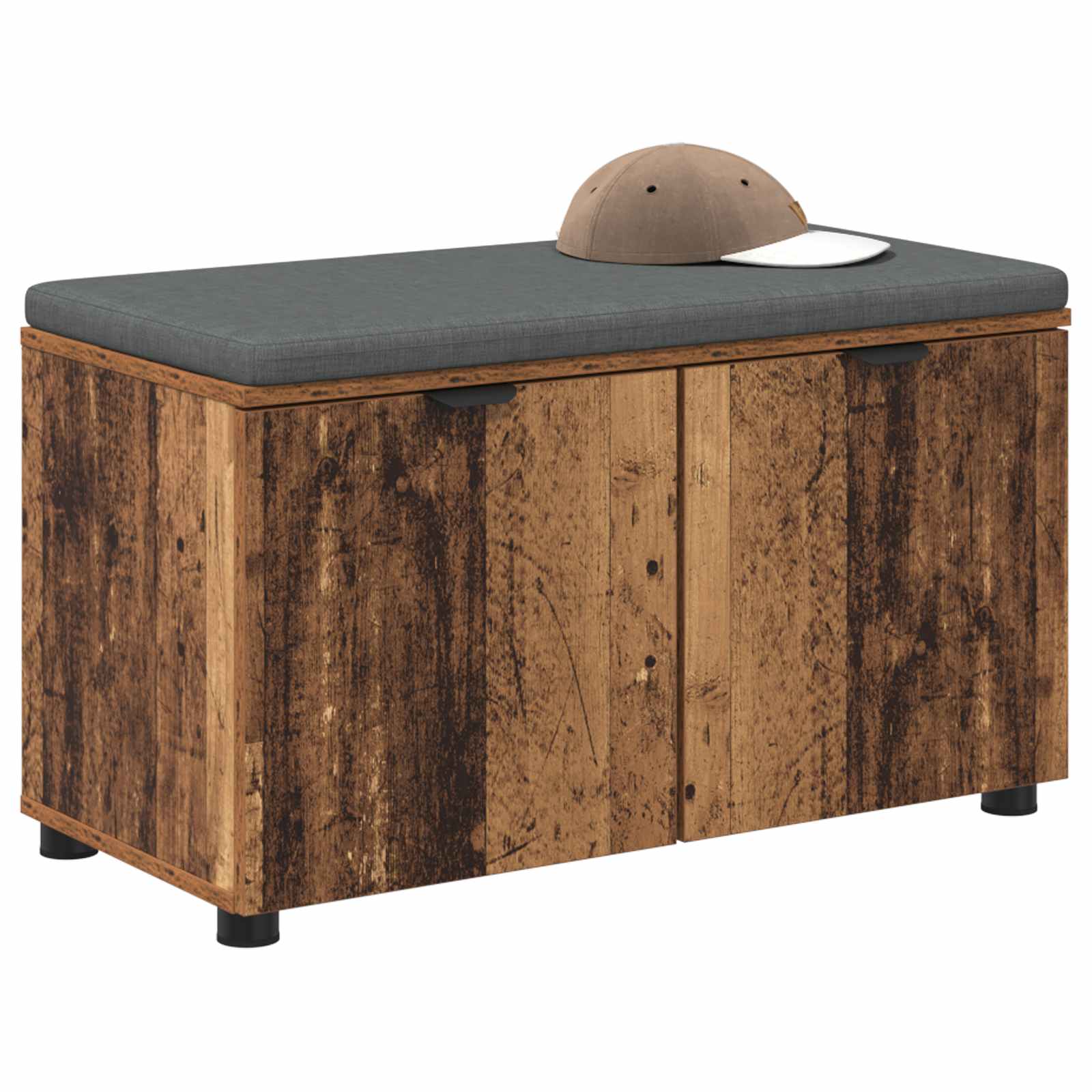Banc d'entrée avec coussin Bois ancien 80 x 38 x 46 cm - XIOS