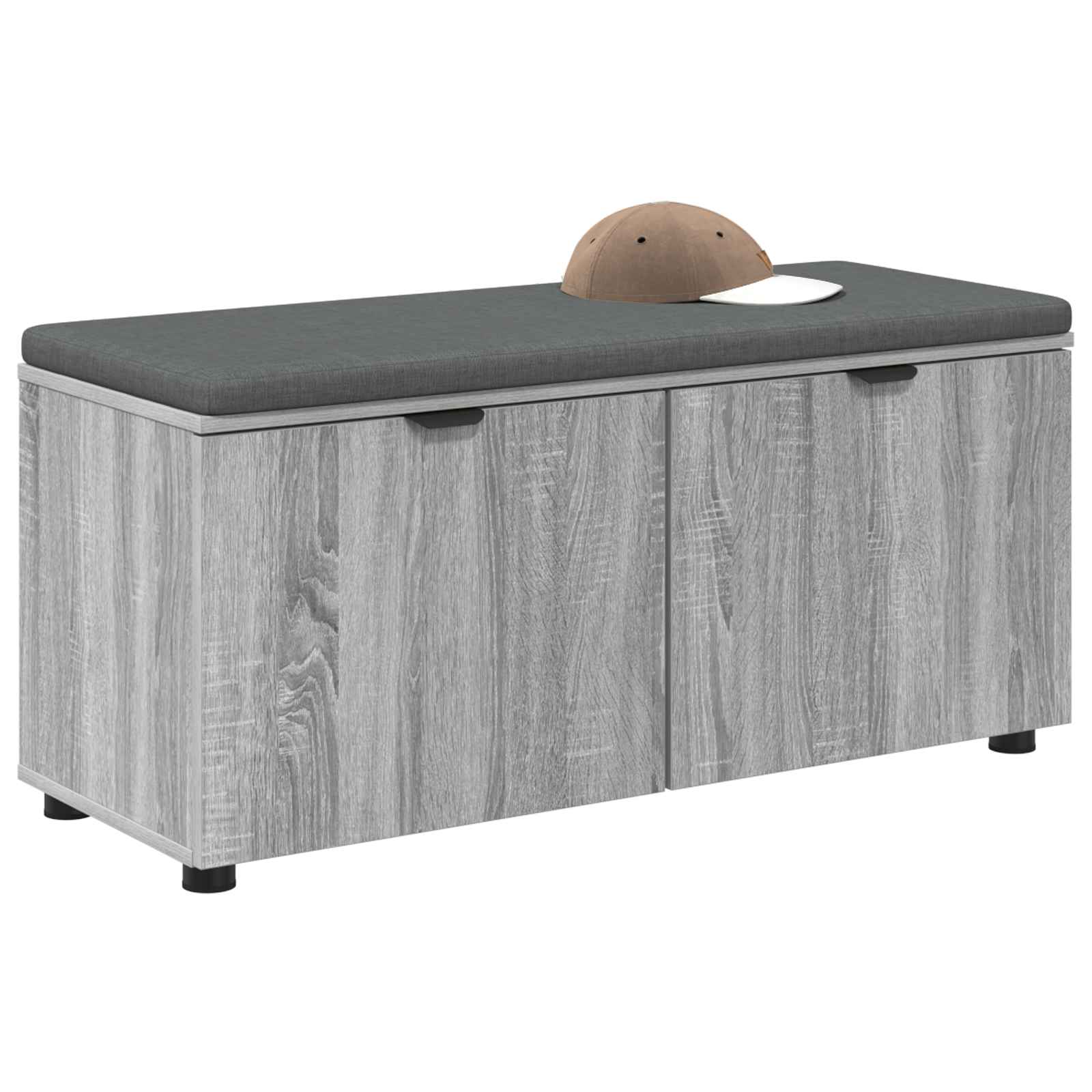 Banc d'entrée avec coussin Gris Sonoma 100 x 38 x 46 cm - XIOS