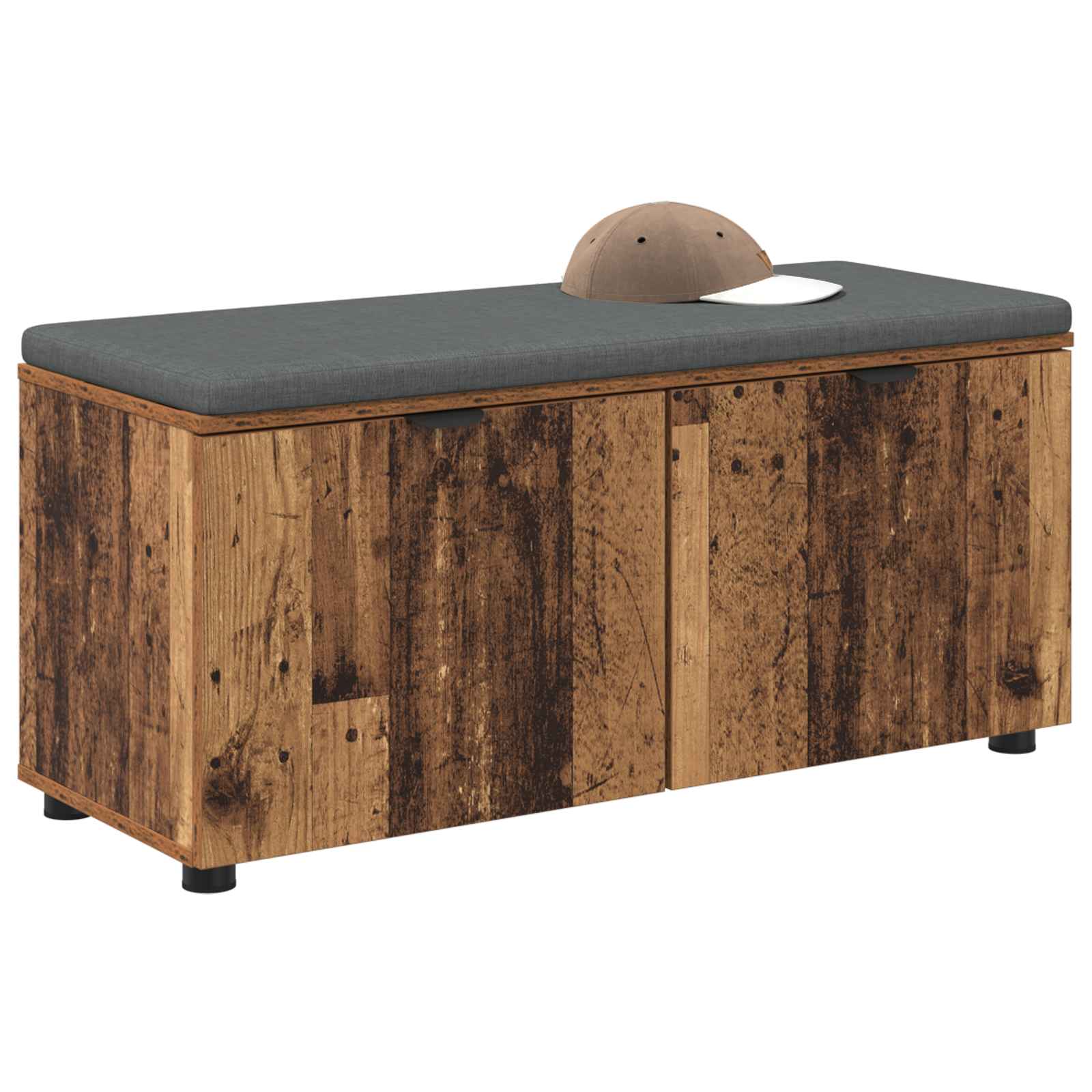 Banc d'entrée avec coussin Bois ancien 100 x 38 x 46 cm - XIOS
