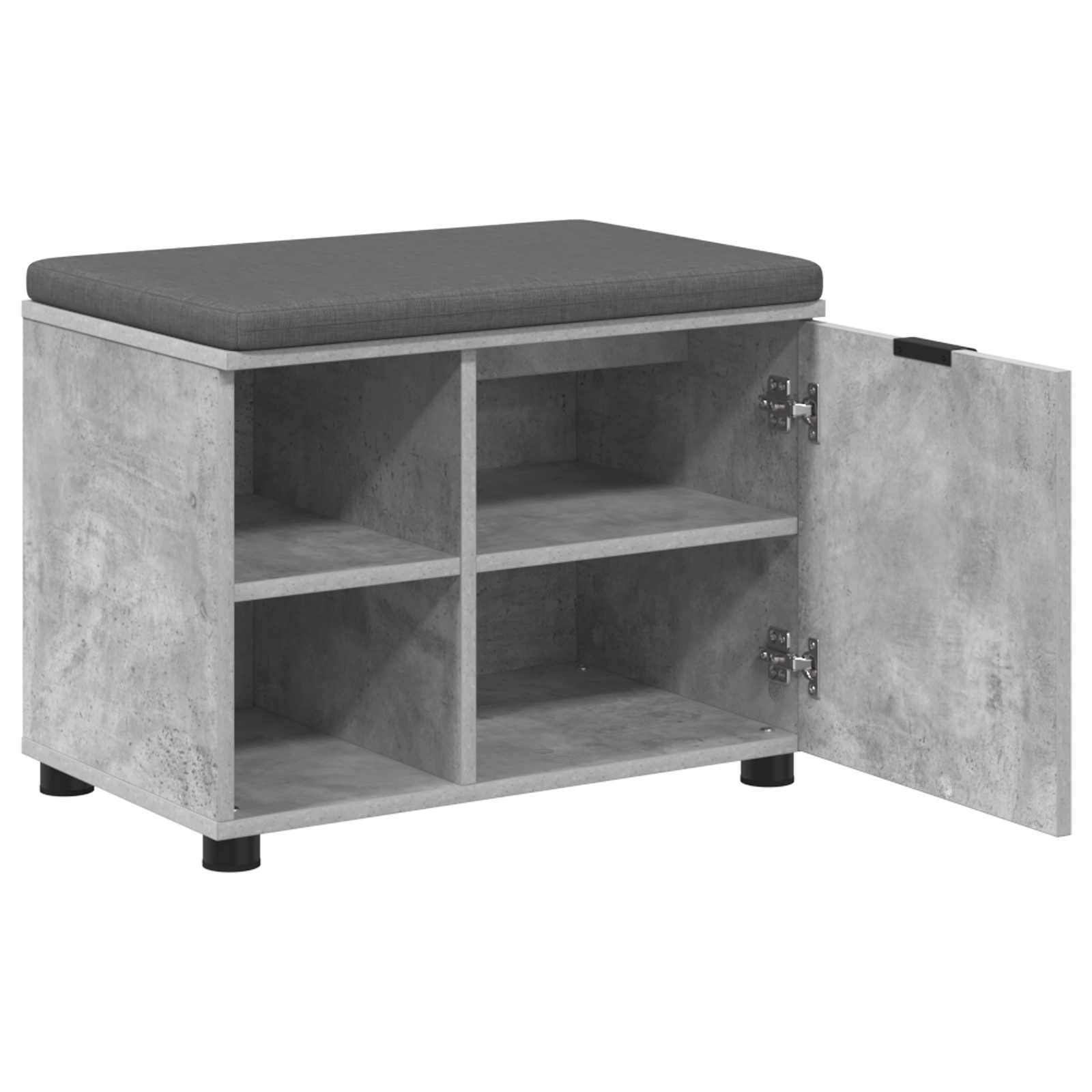 Banc d'entrée avec coussin Gris Béton 60 x 38 x 46 cm - XIOS