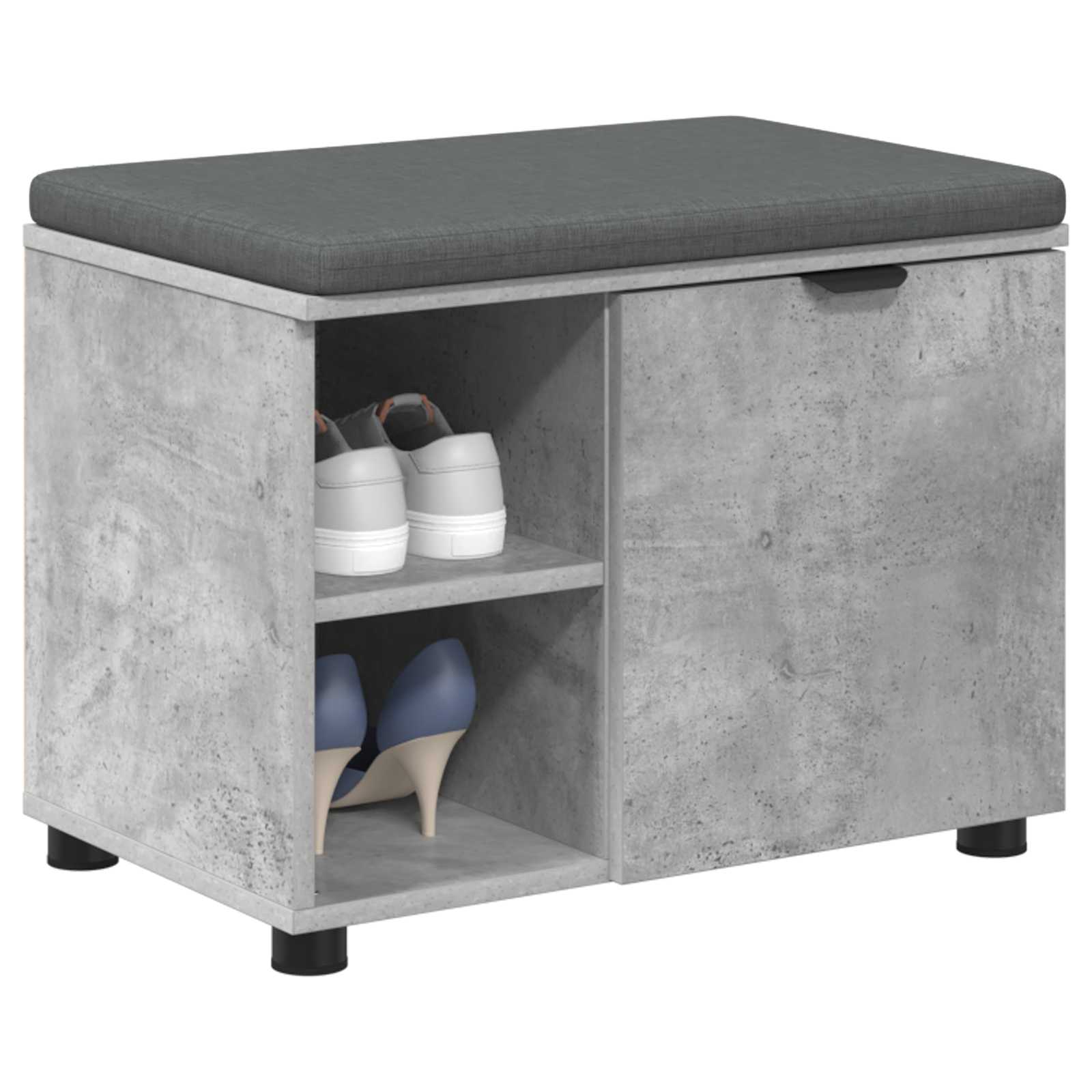 Banc d'entrée avec coussin Gris Béton 60 x 38 x 46 cm - XIOS