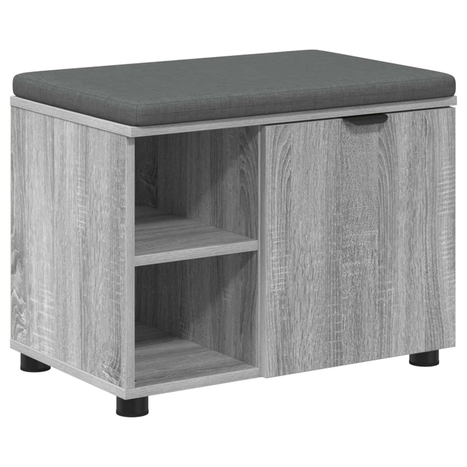 Banc d'entrée avec coussin Gris Sonoma 60 x 38 x 46 cm - XIOS