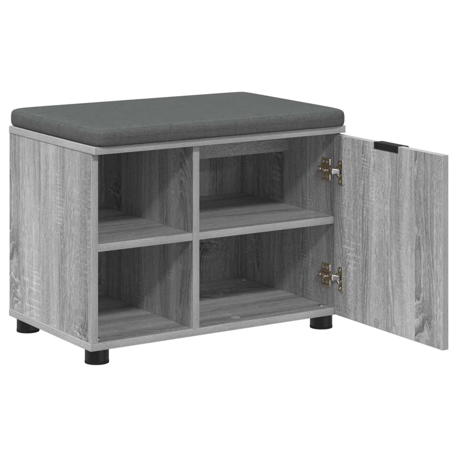 Banc d'entrée avec coussin Gris Sonoma 60 x 38 x 46 cm - XIOS