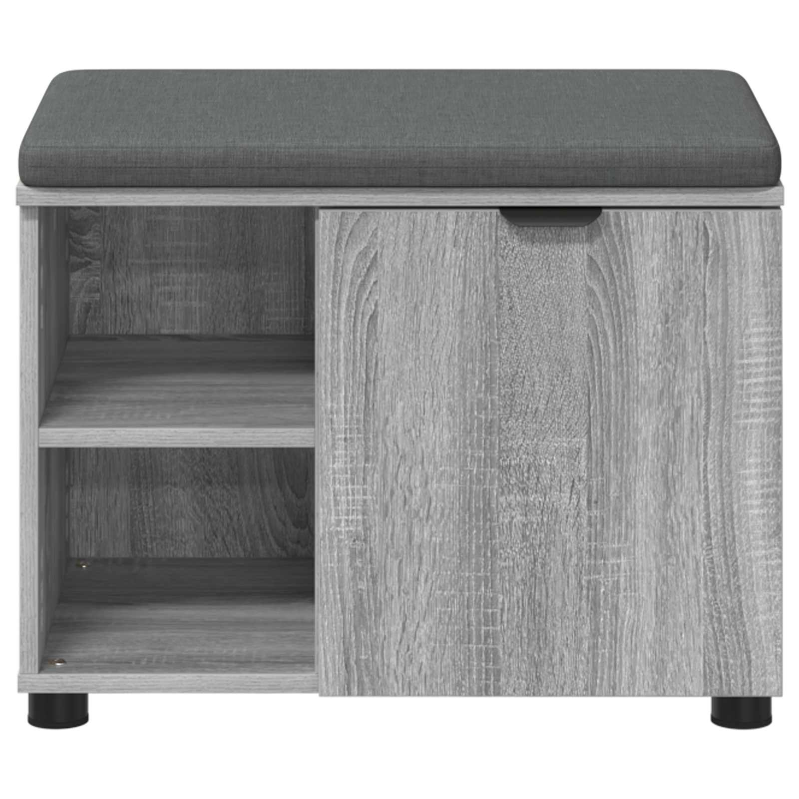 Banc d'entrée avec coussin Gris Sonoma 60 x 38 x 46 cm - XIOS