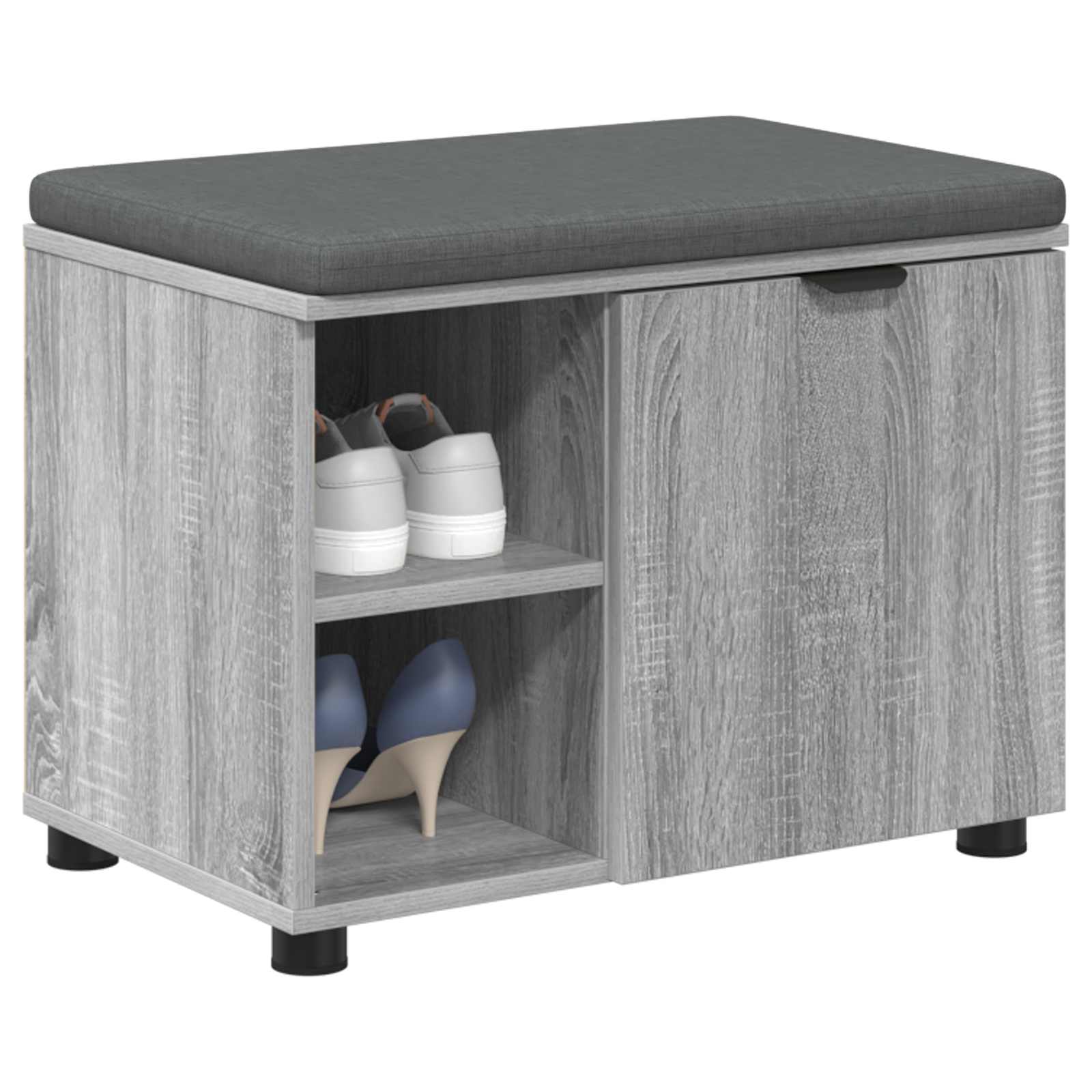 Banc d'entrée avec coussin Gris Sonoma 60 x 38 x 46 cm - XIOS