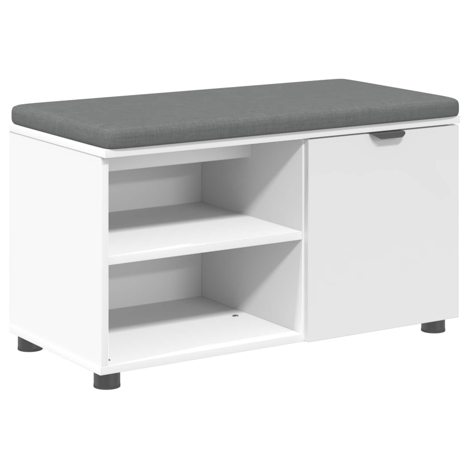 Banc d'entrée Blanc 80 x 38 x 46 cm Bois Ingénierie et Tissu - XIOS