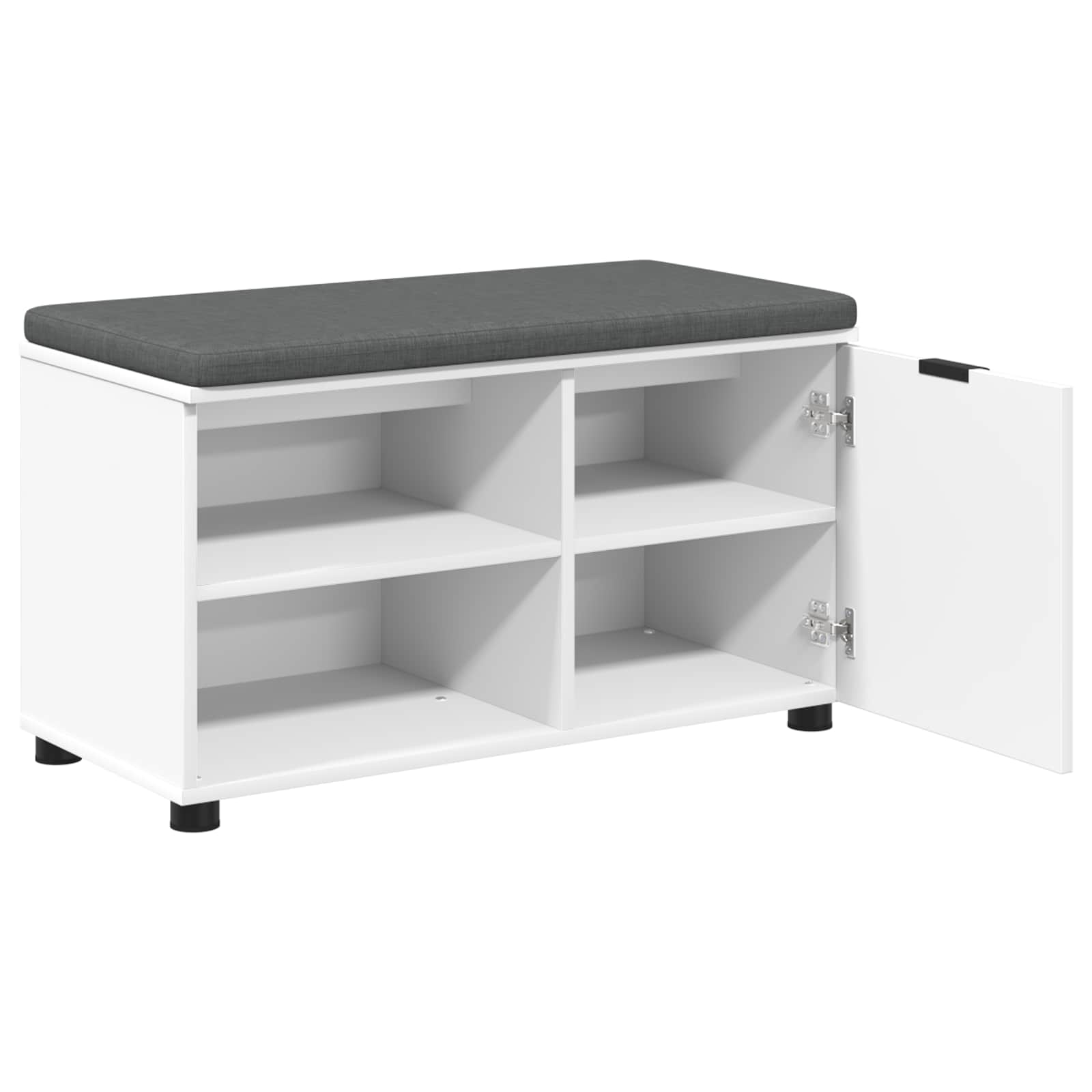 Banc d'entrée Blanc 80 x 38 x 46 cm Bois Ingénierie et Tissu - XIOS
