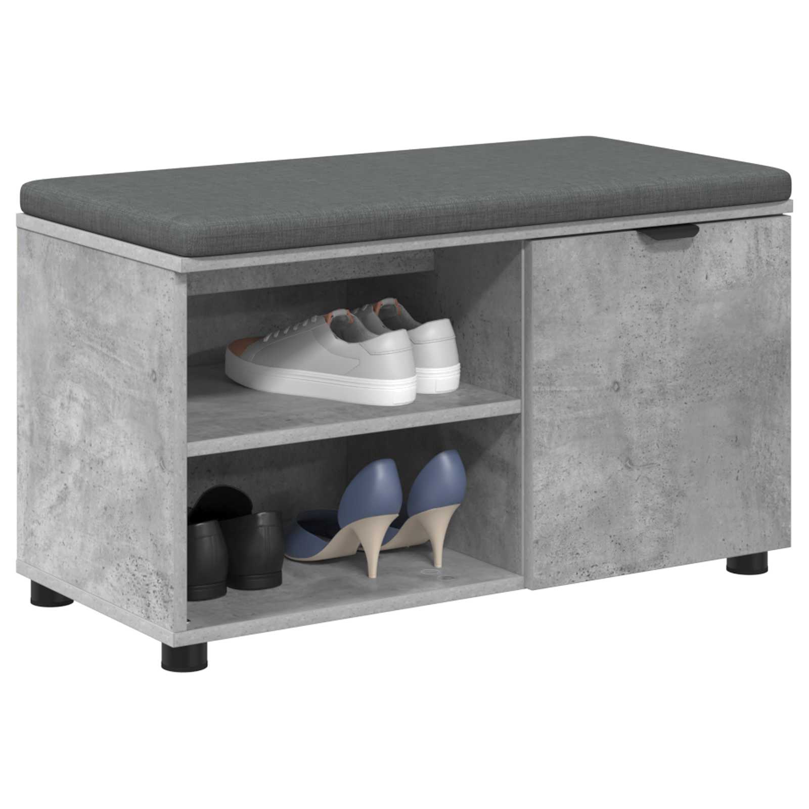 Banc d'entrée avec coussin Gris Béton 80 x 38 x 46 cm - XIOS