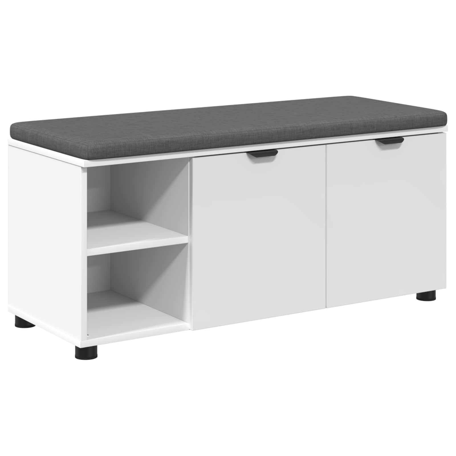 Banc d'entrée Blanc 100 x 38 x 46 cm Bois Ingénierie et Tissu - XIOS