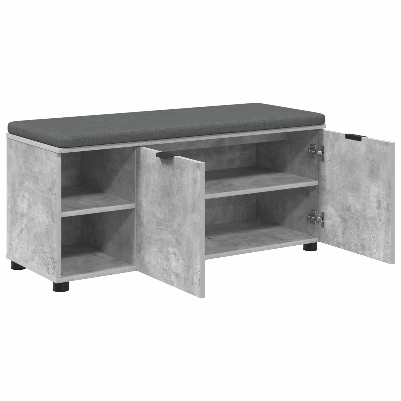 Banc d'entrée avec coussin Gris Béton 100 x 38 x 46 cm - XIOS