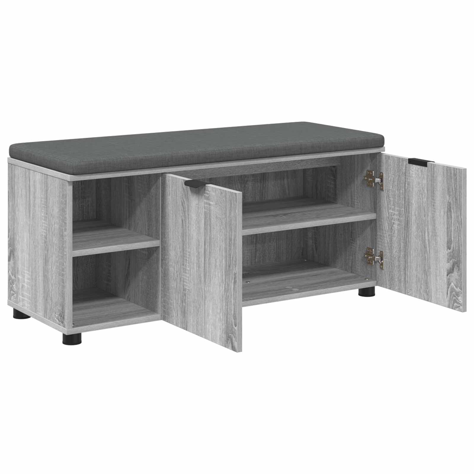 Banc d'entrée avec coussin Gris Sonoma 100 x 38 x 46 cm - XIOS